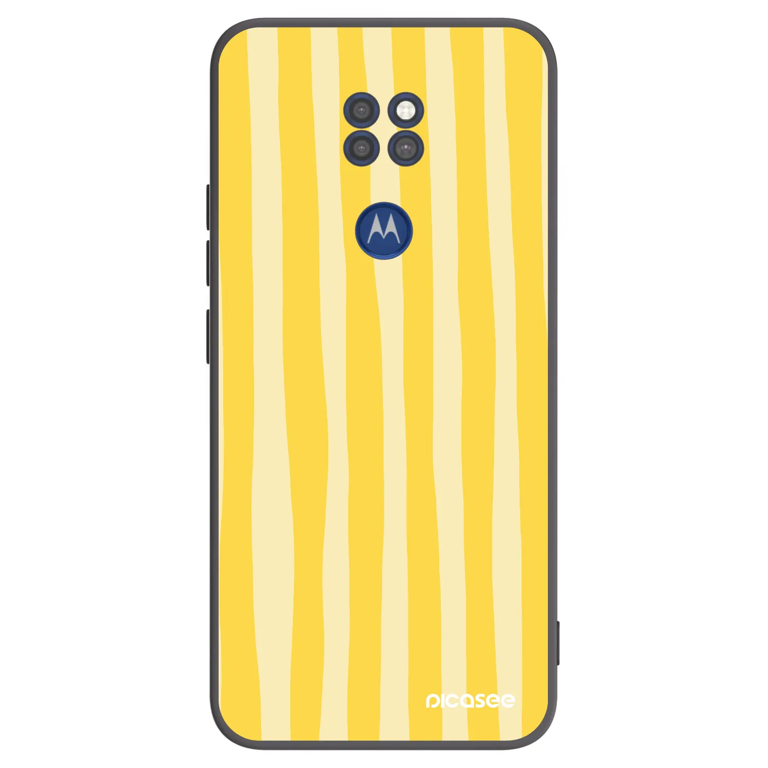 Picasee silikonowe czarne etui na Motorola Moto G9 Play - Lines lemon