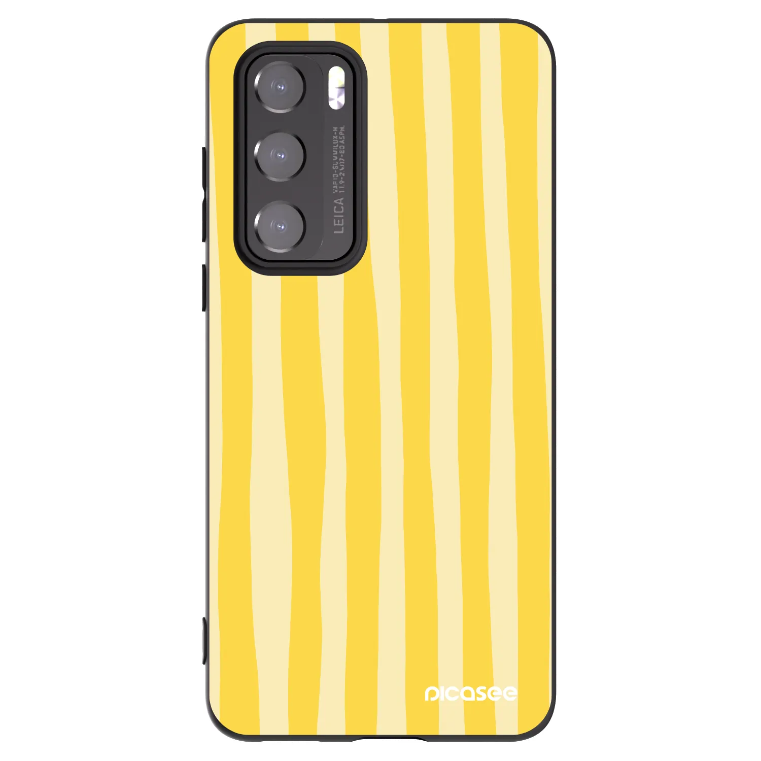 Picasee silikonowe czarne etui na Huawei P40 - Lines lemon