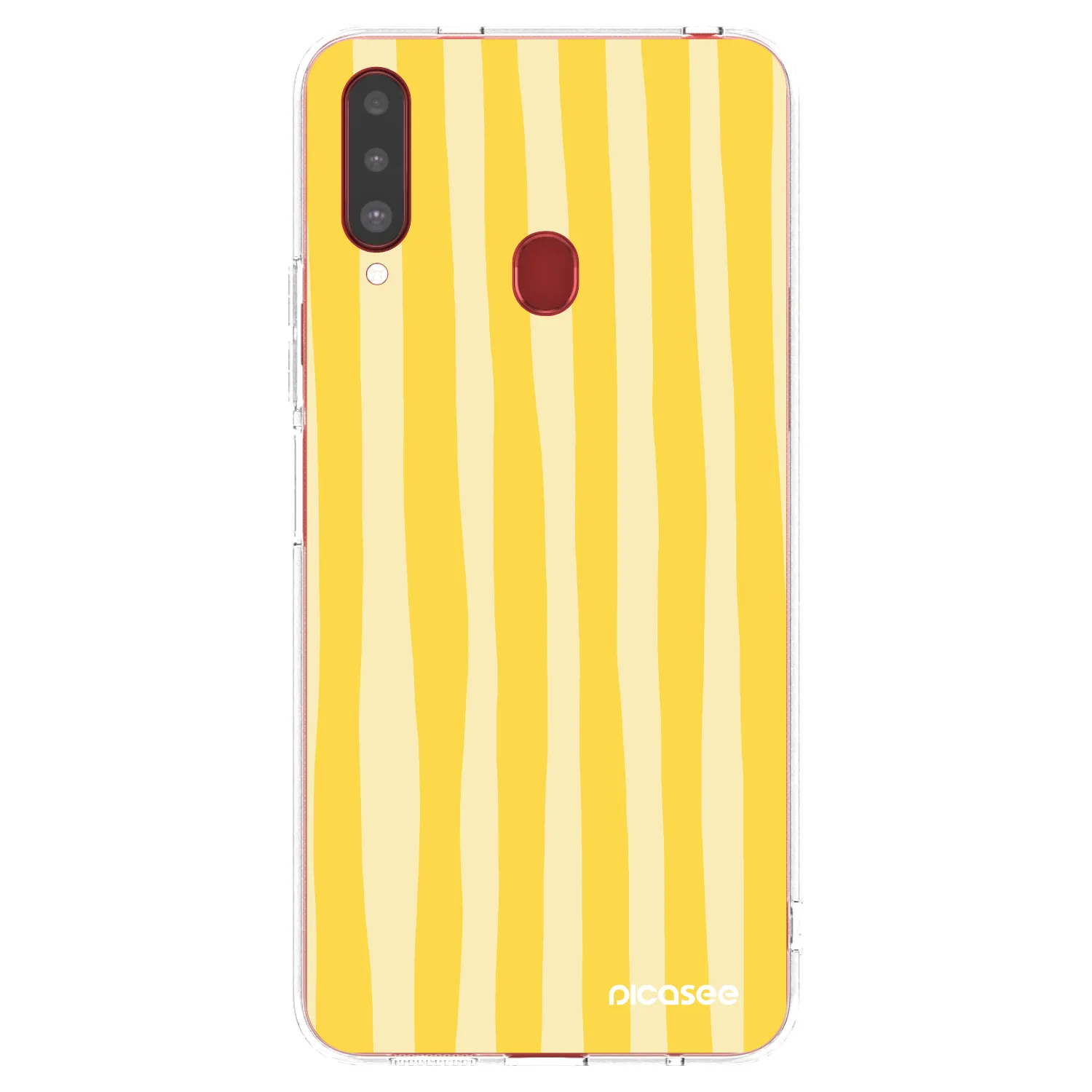 Picasee silikonowe przeźroczyste etui na Samsung Galaxy A20s - Lines lemon