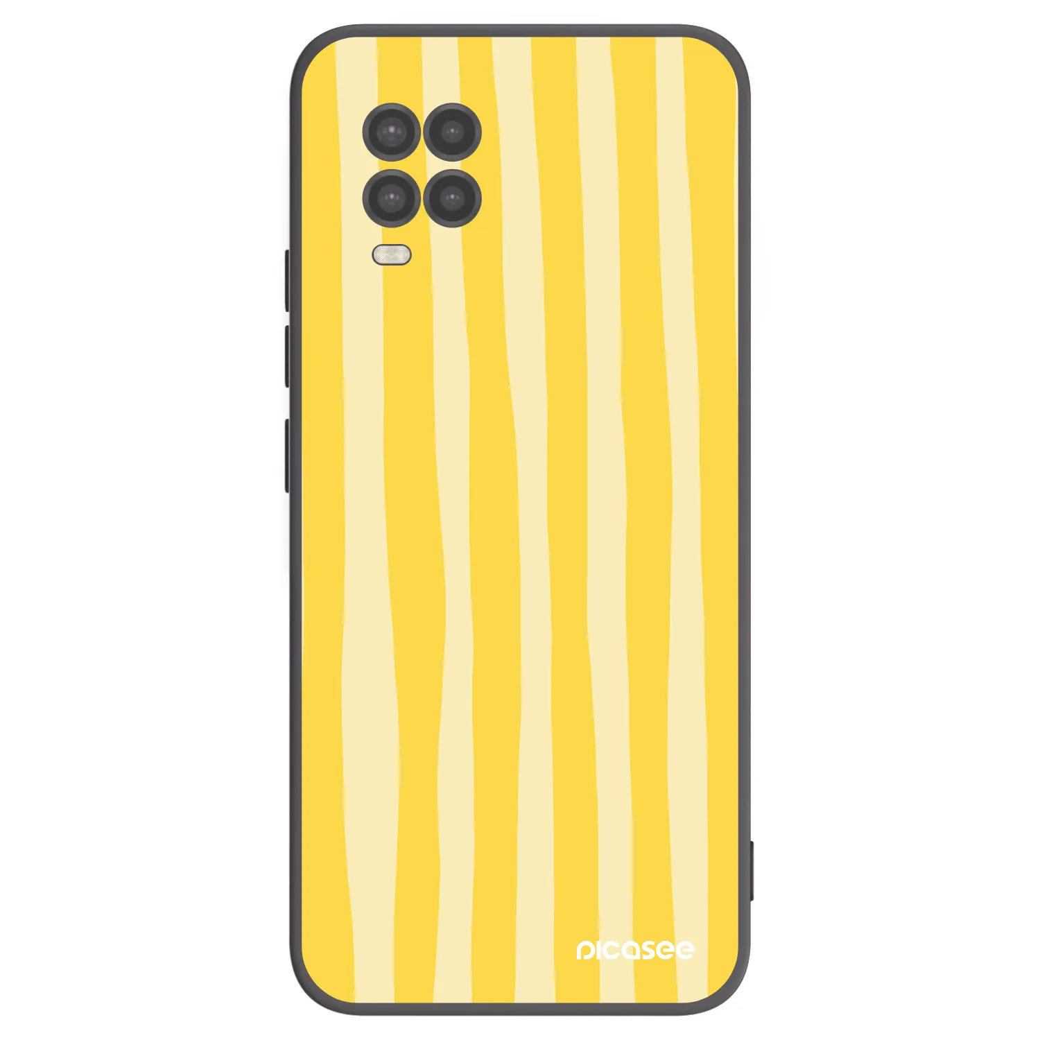 Picasee silikonowe czarne etui na Xiaomi Mi 10 Lite - Lines lemon