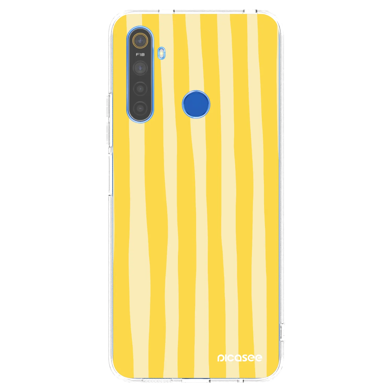 Picasee silikonowe przeźroczyste etui na Realme 5 - Lines lemon