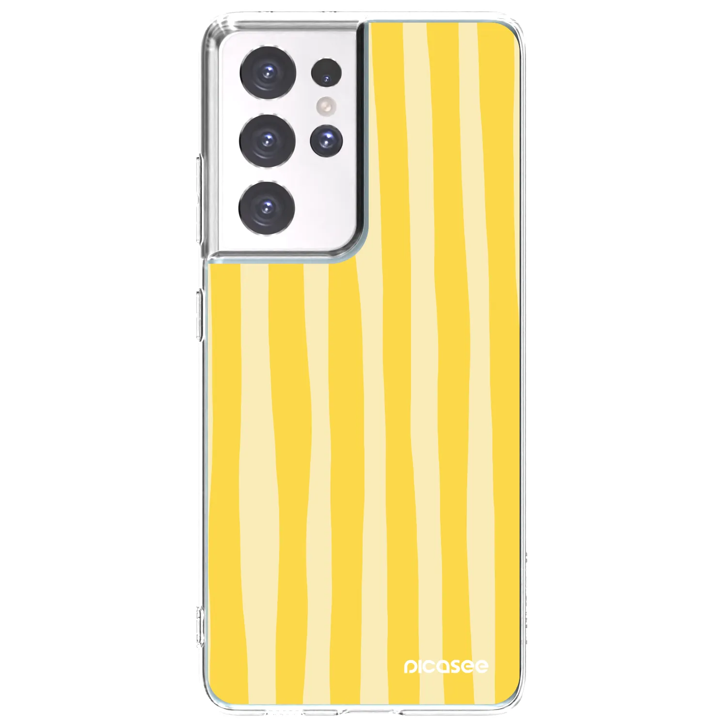Picasee silikonowe przeźroczyste etui na Samsung Galaxy S21 Ultra 5G G998B - Lines lemon