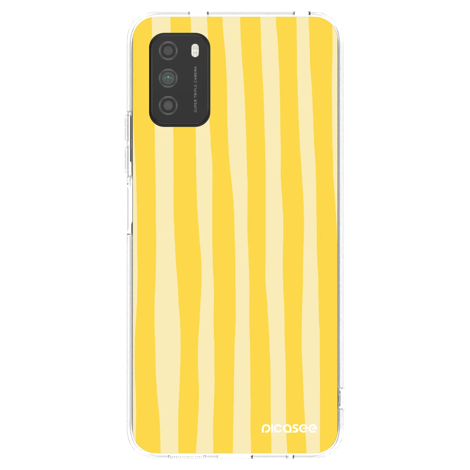 Picasee silikonowe przeźroczyste etui na Xiaomi Poco M3 - Lines lemon