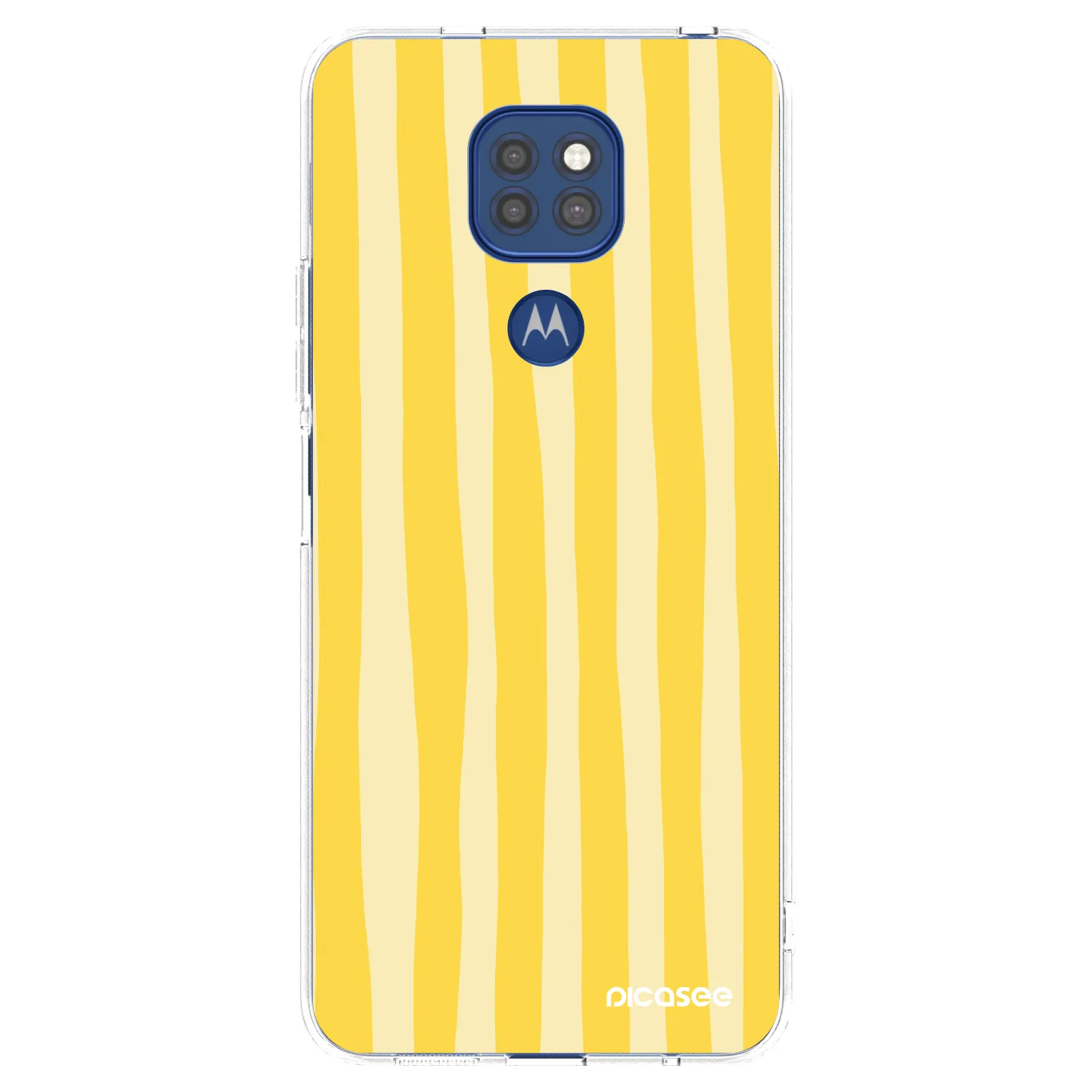Picasee silikonowe przeźroczyste etui na Motorola Moto G9 Play - Lines lemon