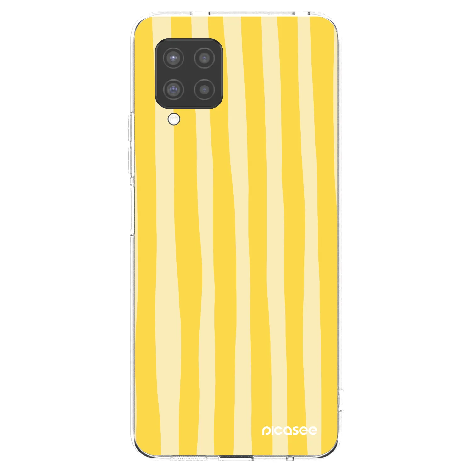 Picasee silikonowe przeźroczyste etui na Samsung Galaxy A42 A426B - Lines lemon