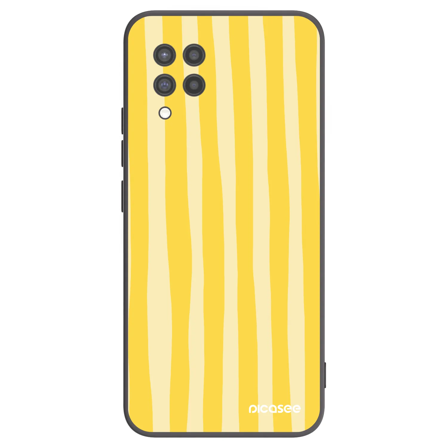 Picasee silikonowe czarne etui na Samsung Galaxy A42 A426B - Lines lemon