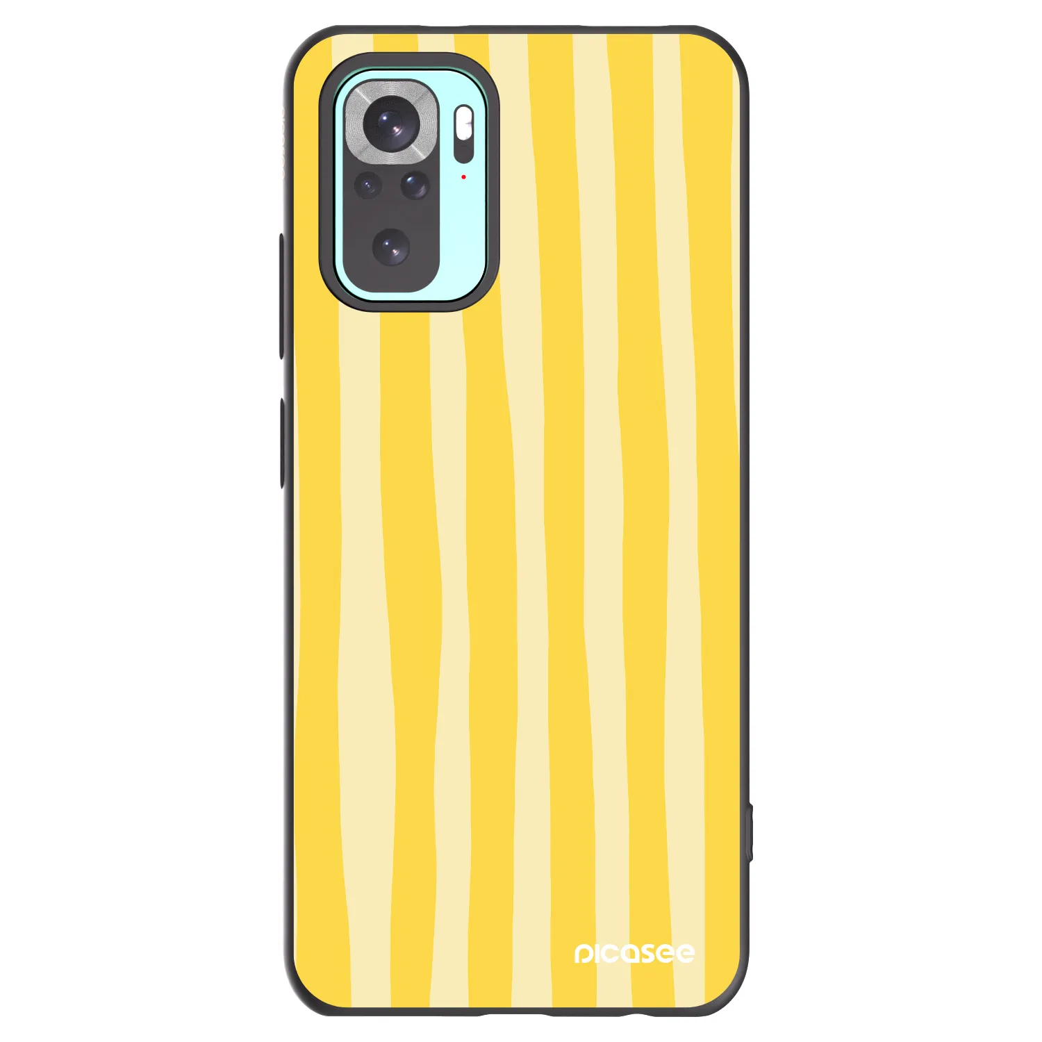 Picasee silikonowe czarne etui na Xiaomi Redmi Note 10 Pro - Lines lemon