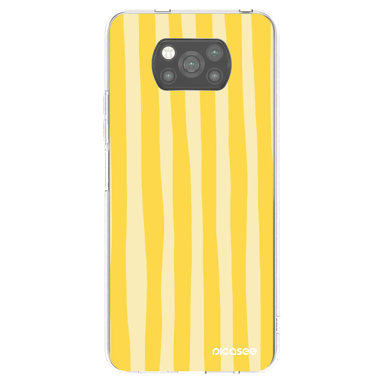 Picasee silikonowe czarne etui na Xiaomi Poco X3 Pro - Lines lemon