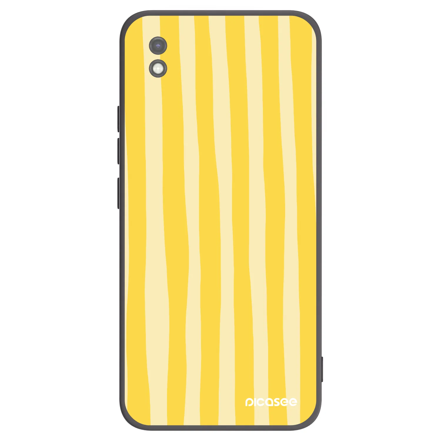 Picasee silikonowe czarne etui na Xiaomi Redmi 9AT - Lines lemon