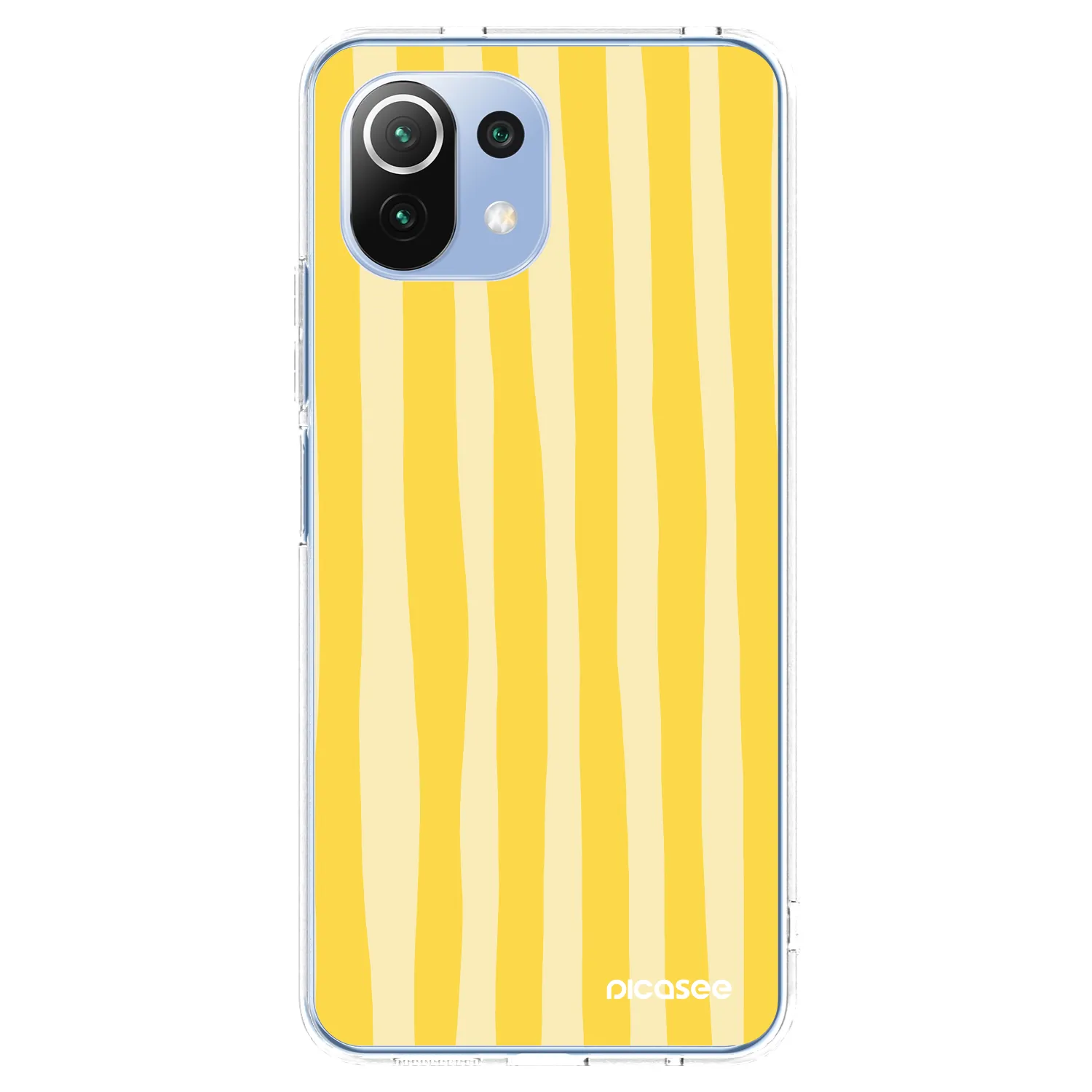Picasee silikonowe przeźroczyste etui na Xiaomi Mi 11 Lite - Lines lemon