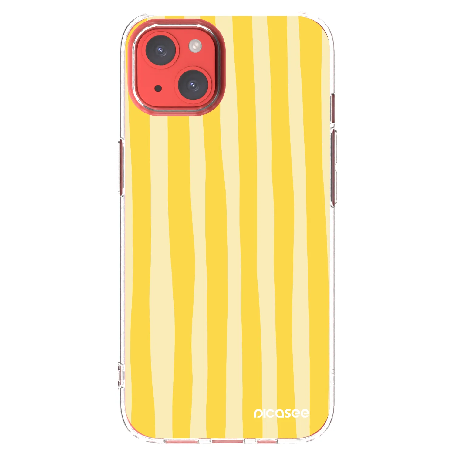 Picasee silikonowe przeźroczyste etui na Apple iPhone 13 - Lines lemon