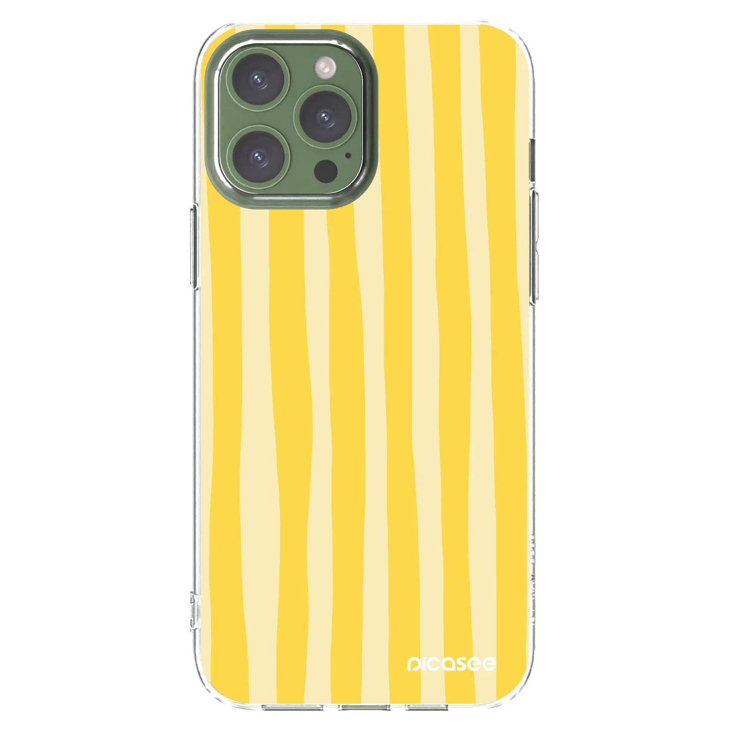 Picasee silikonowe przeźroczyste etui na Apple iPhone 13 Pro Max - Lines lemon