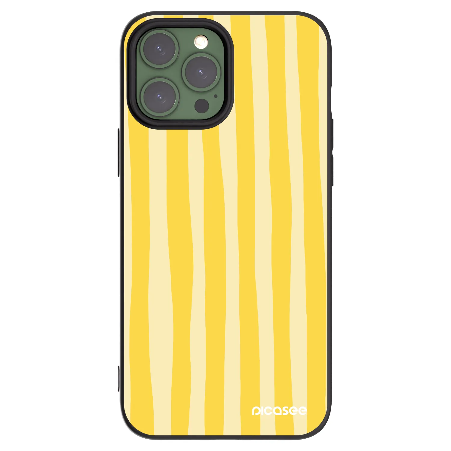 Picasee silikonowe czarne etui na Apple iPhone 13 Pro Max - Lines lemon