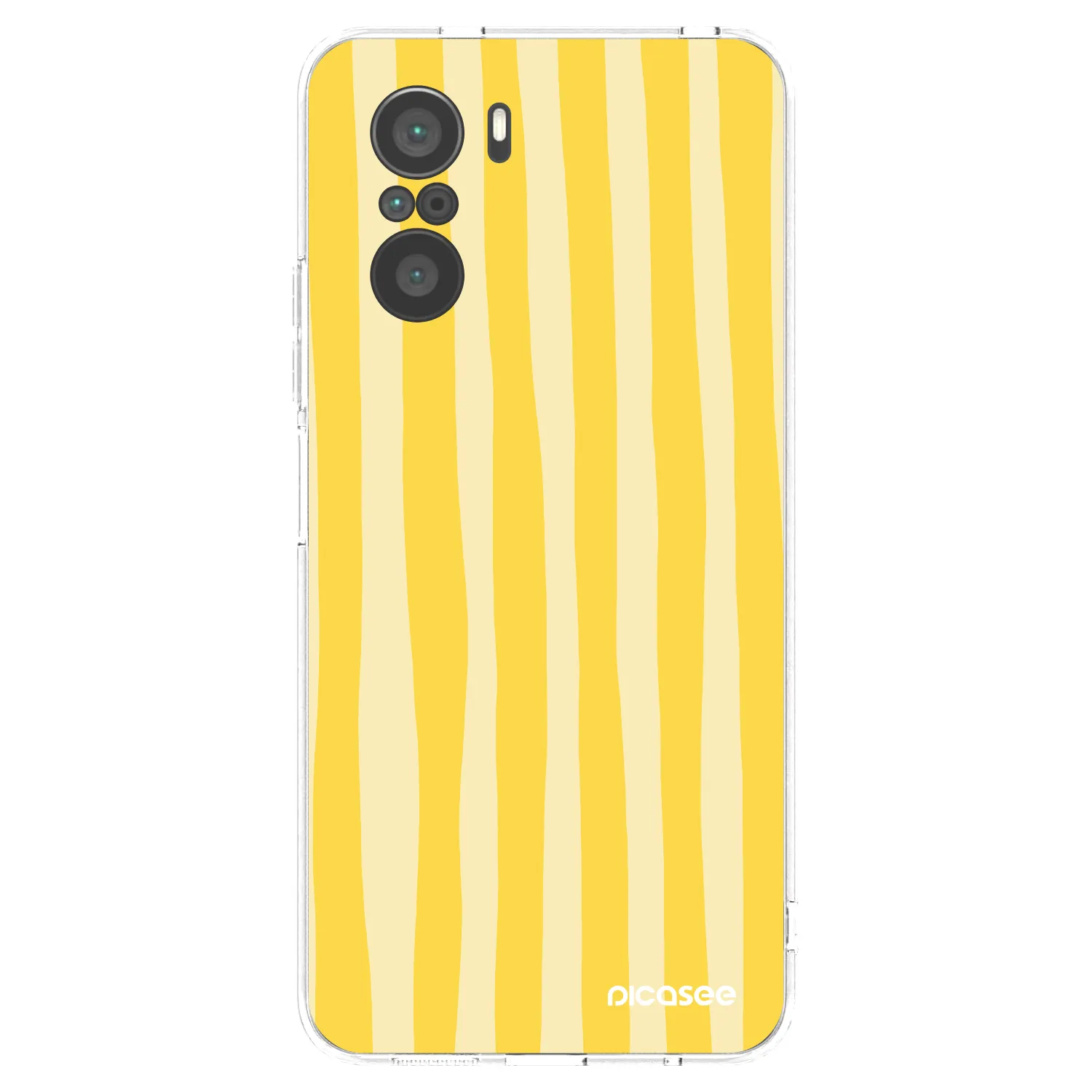 Picasee silikonowe przeźroczyste etui na Xiaomi Poco F3 - Lines lemon