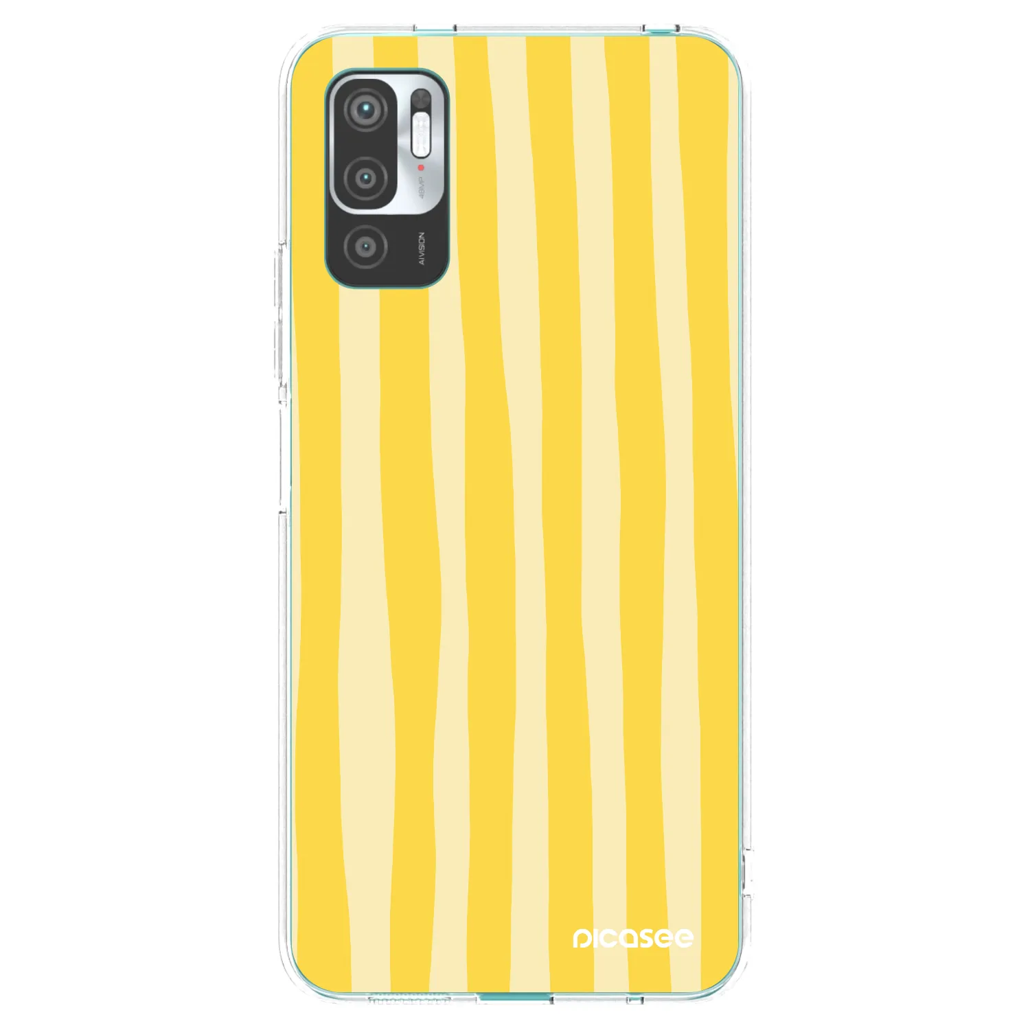 Picasee silikonowe przeźroczyste etui na Xiaomi Redmi Note 10 5G - Lines lemon