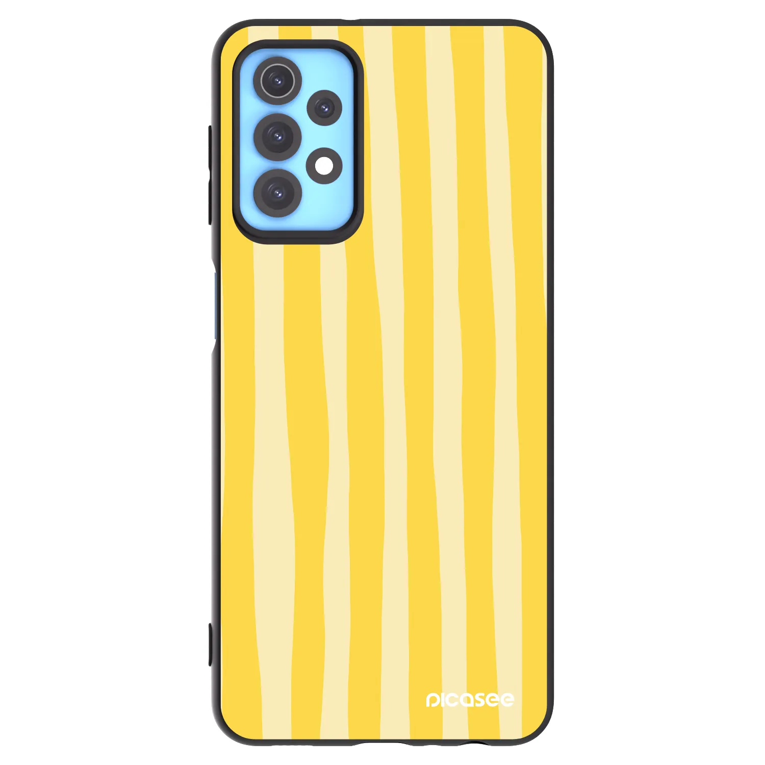 Picasee silikonowe czarne etui na Samsung Galaxy A32 4G SM-A325F - Lines lemon