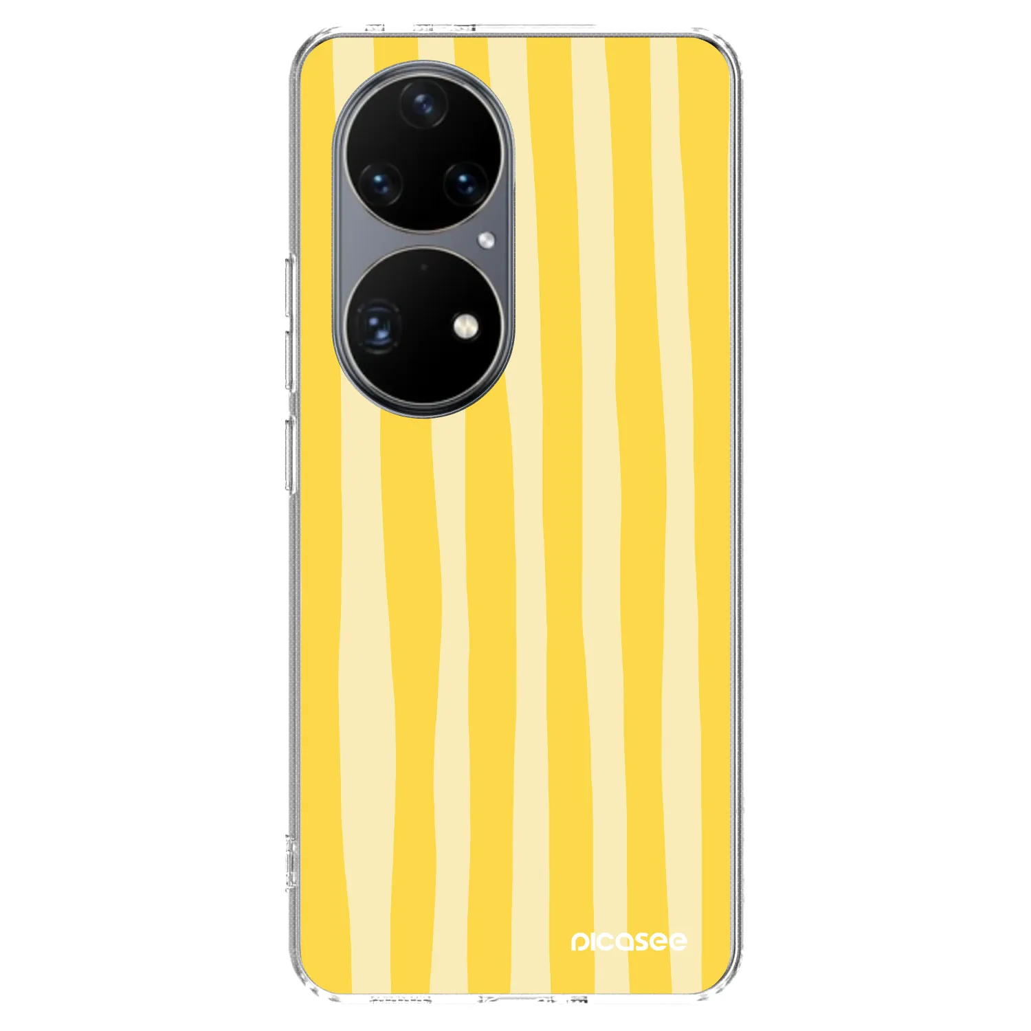 Picasee silikonowe przeźroczyste etui na Huawei P50 - Lines lemon