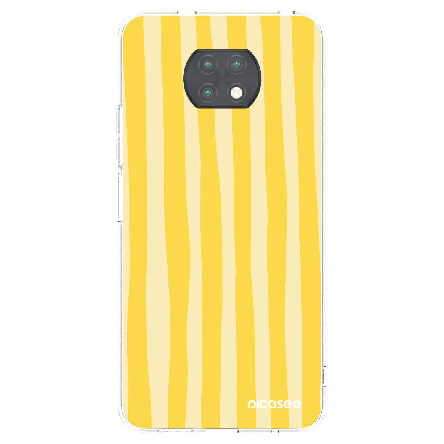 Picasee silikonowe przeźroczyste etui na Xiaomi Redmi Note 9T - Lines lemon