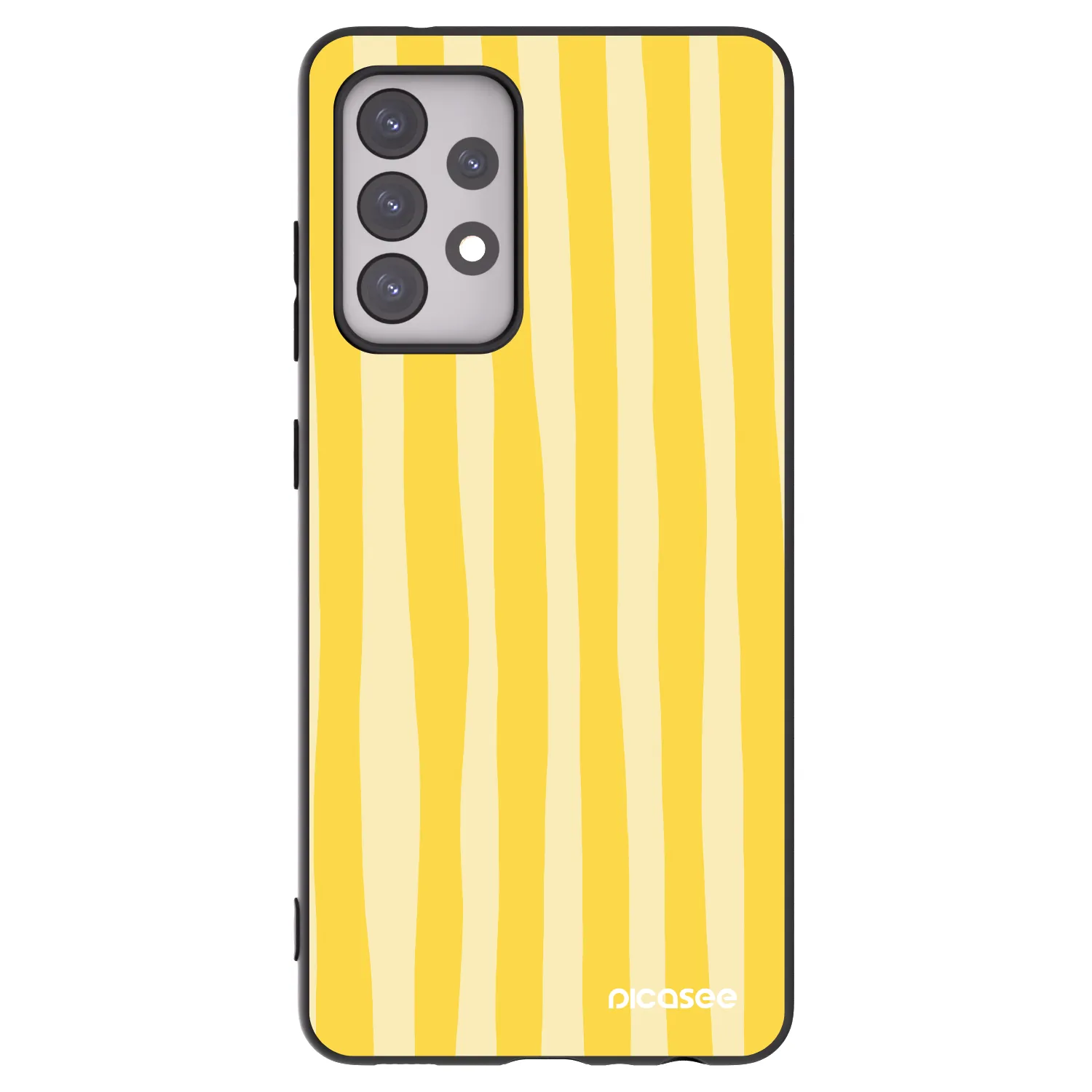Picasee silikonowe czarne etui na Samsung Galaxy A52s 5G A528B - Lines lemon