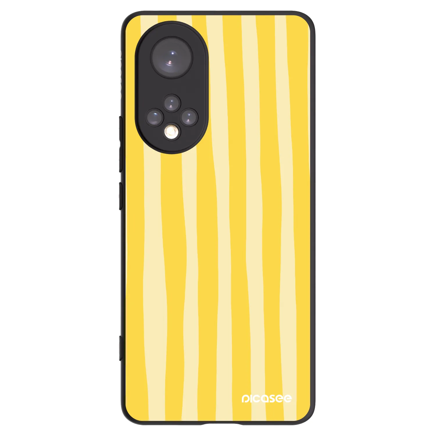 Picasee silikonowe czarne etui na Huawei Nova 9 - Lines lemon
