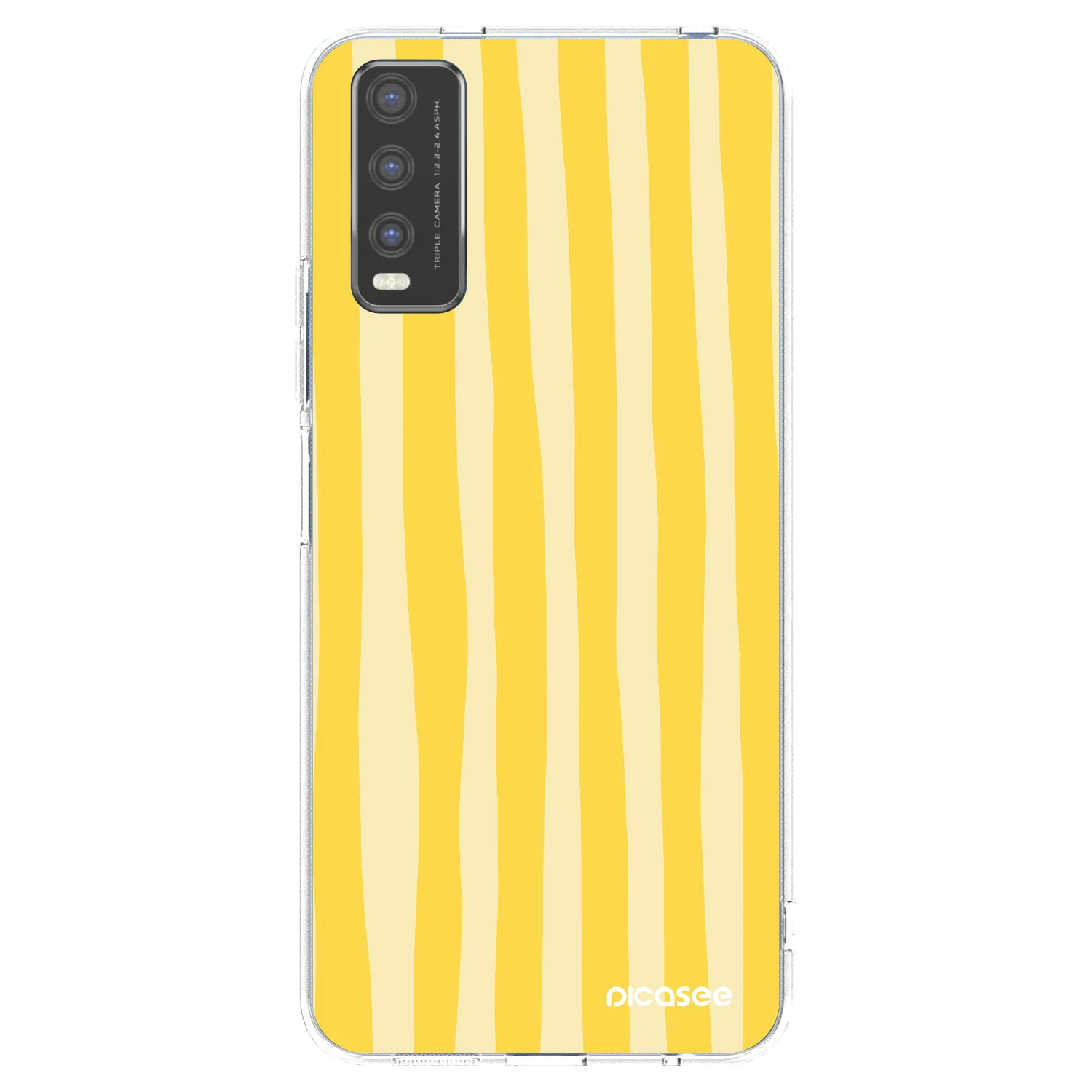 Picasee silikonowe przeźroczyste etui na Vivo Y20s - Lines lemon
