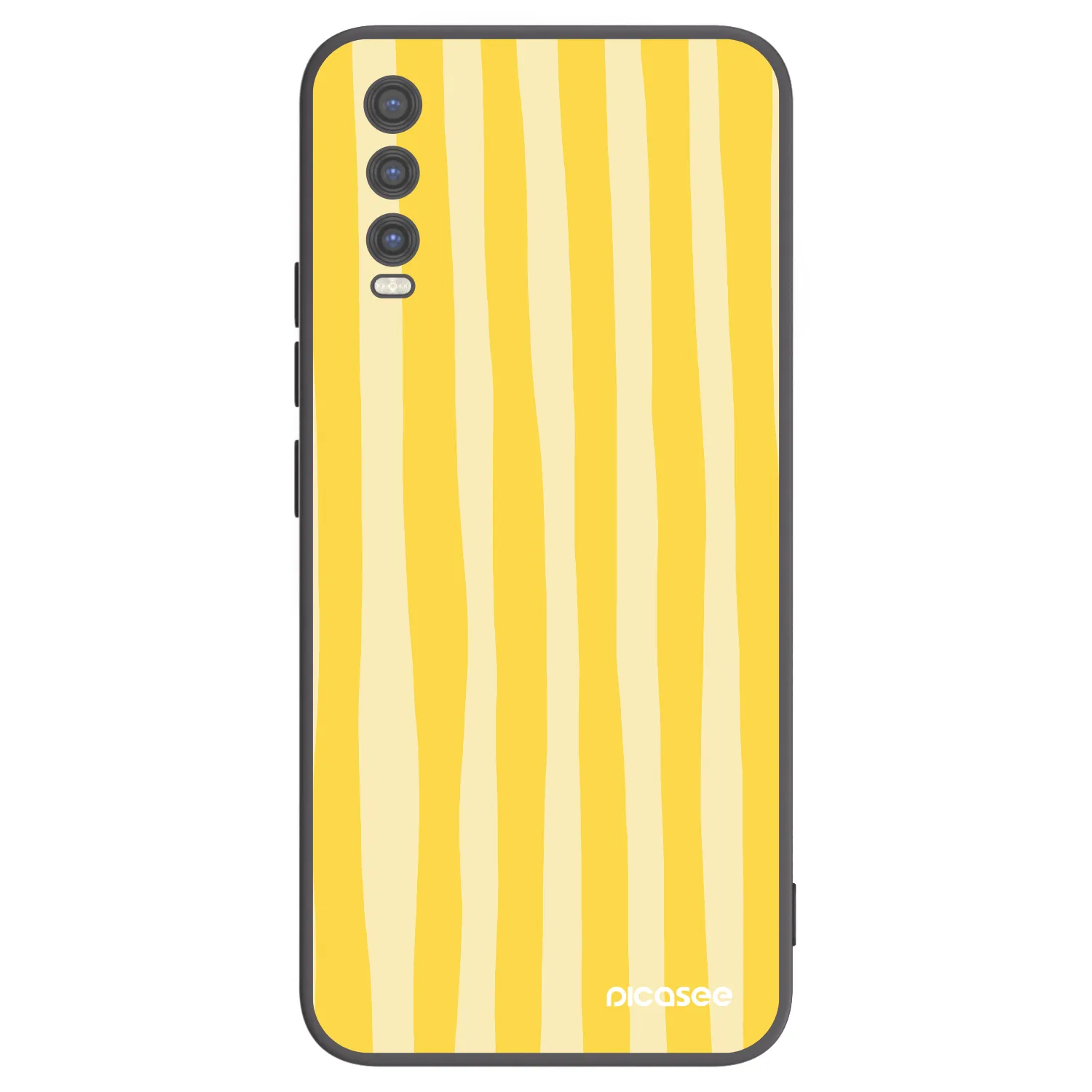 Picasee silikonowe czarne etui na Vivo Y20s - Lines lemon