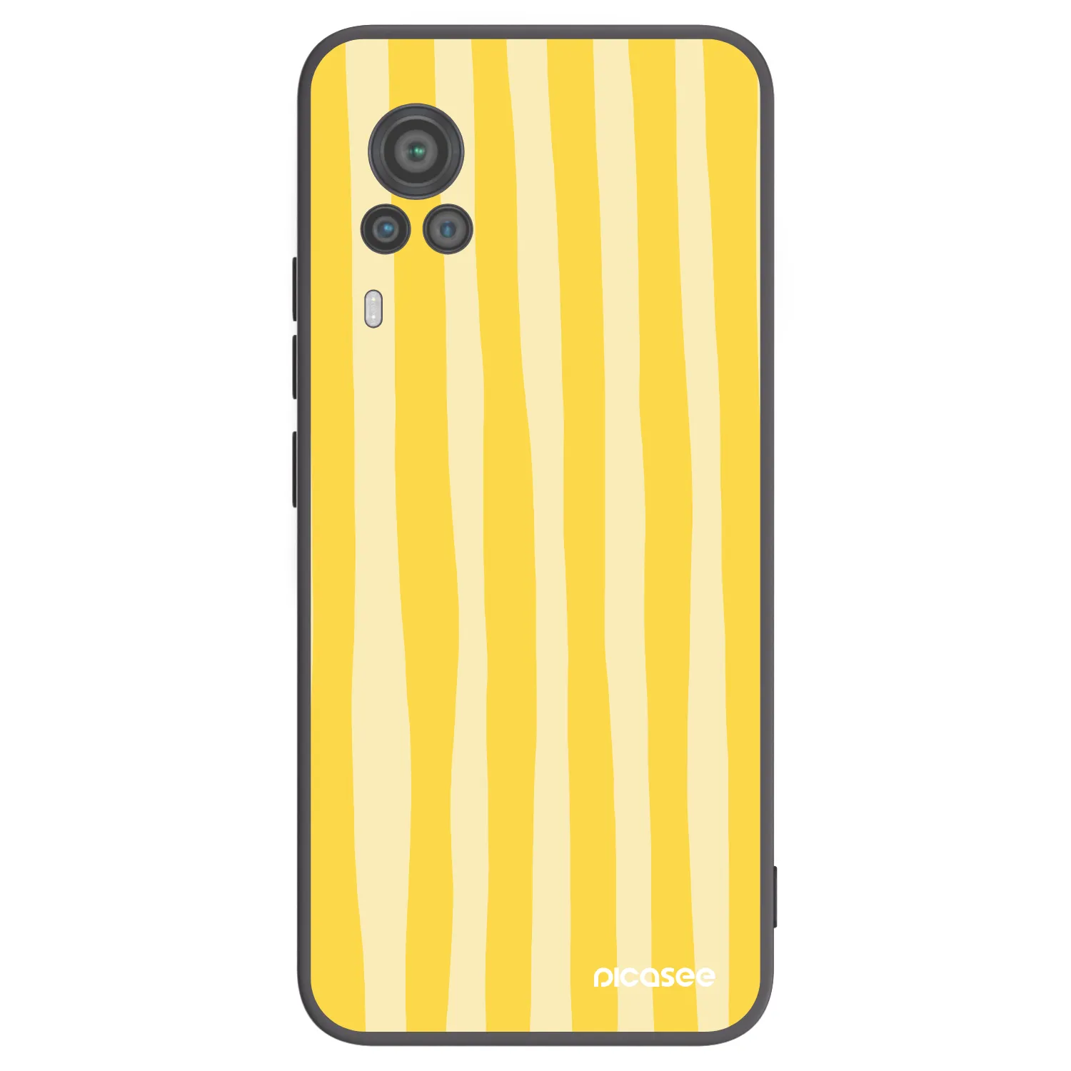 Picasee silikonowe czarne etui na Vivo X60 Pro 5G - Lines lemon