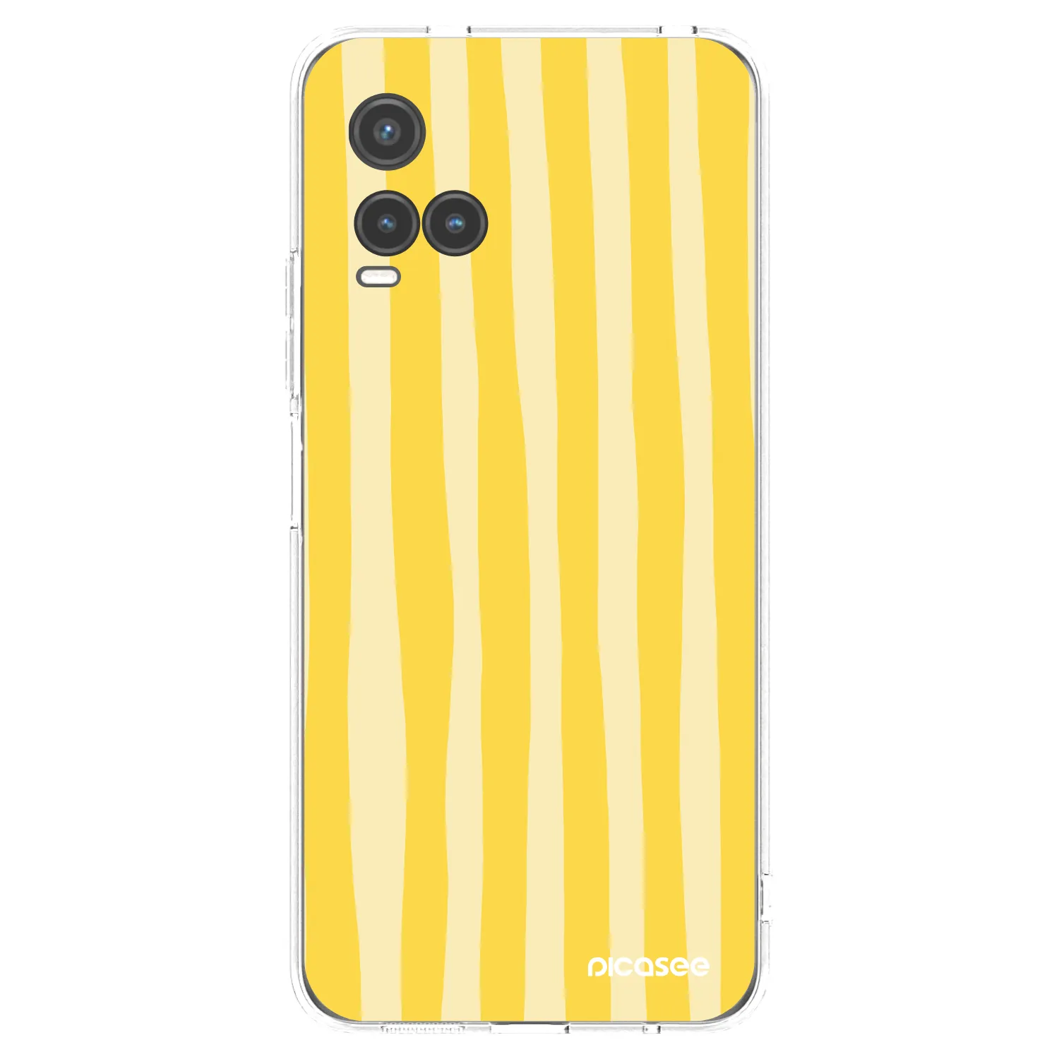 Picasee silikonowe przeźroczyste etui na Vivo Y33s - Lines lemon
