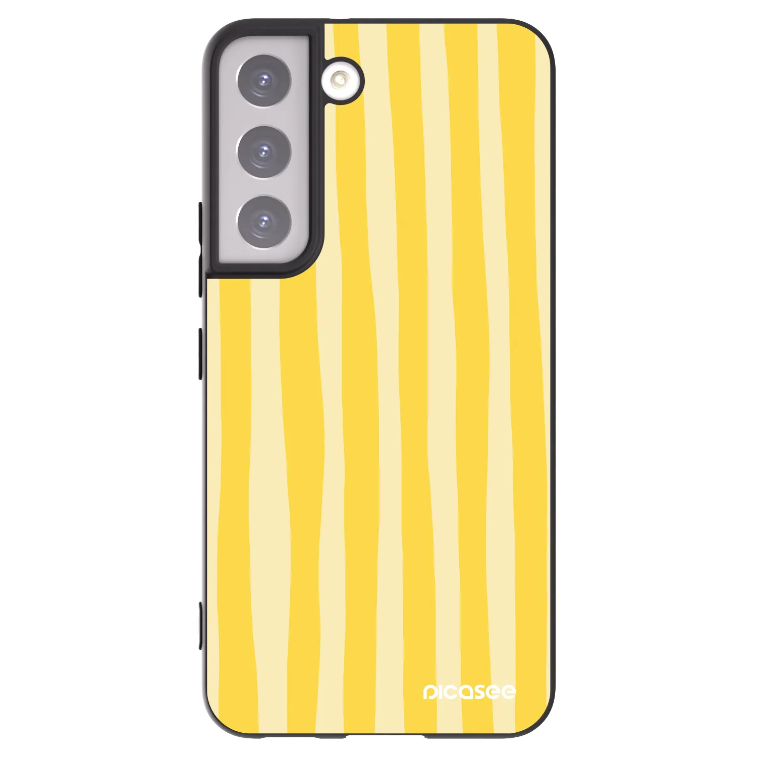 Picasee silikonowe czarne etui na Samsung Galaxy S22 5G - Lines lemon