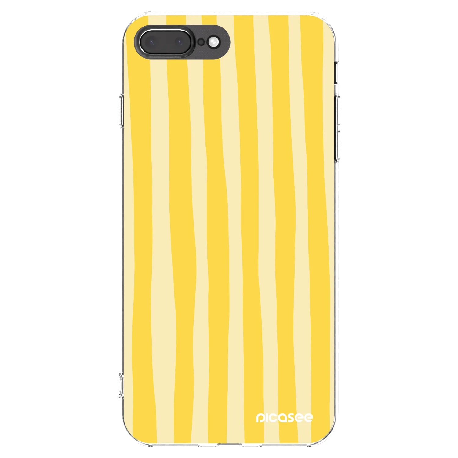 Picasee silikonowe przeźroczyste etui na Apple iPhone 7 Plus - Lines lemon