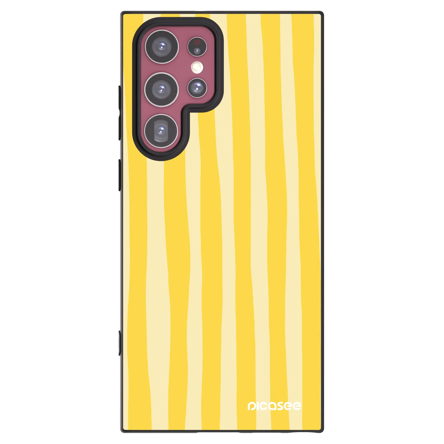 Picasee silikonowe czarne etui na Samsung Galaxy S22 Ultra 5G - Lines lemon