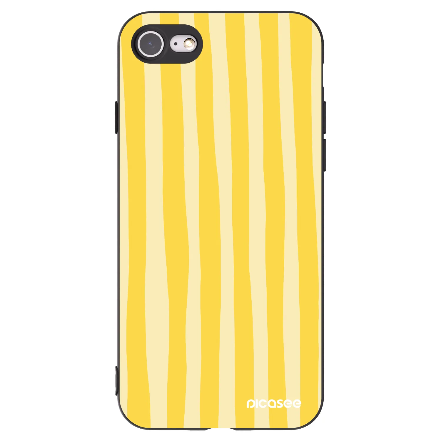 Picasee silikonowe czarne etui na Apple iPhone SE 2022 - Lines lemon