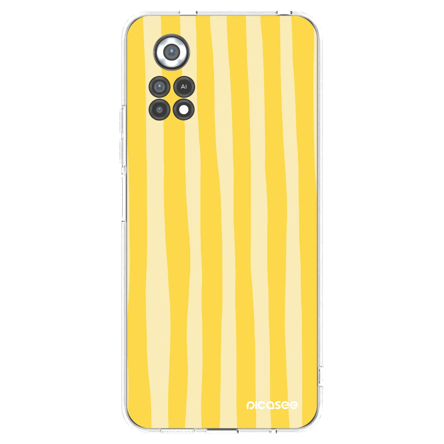 Picasee silikonowe przeźroczyste etui na Xiaomi Poco X4 Pro 5G - Lines lemon