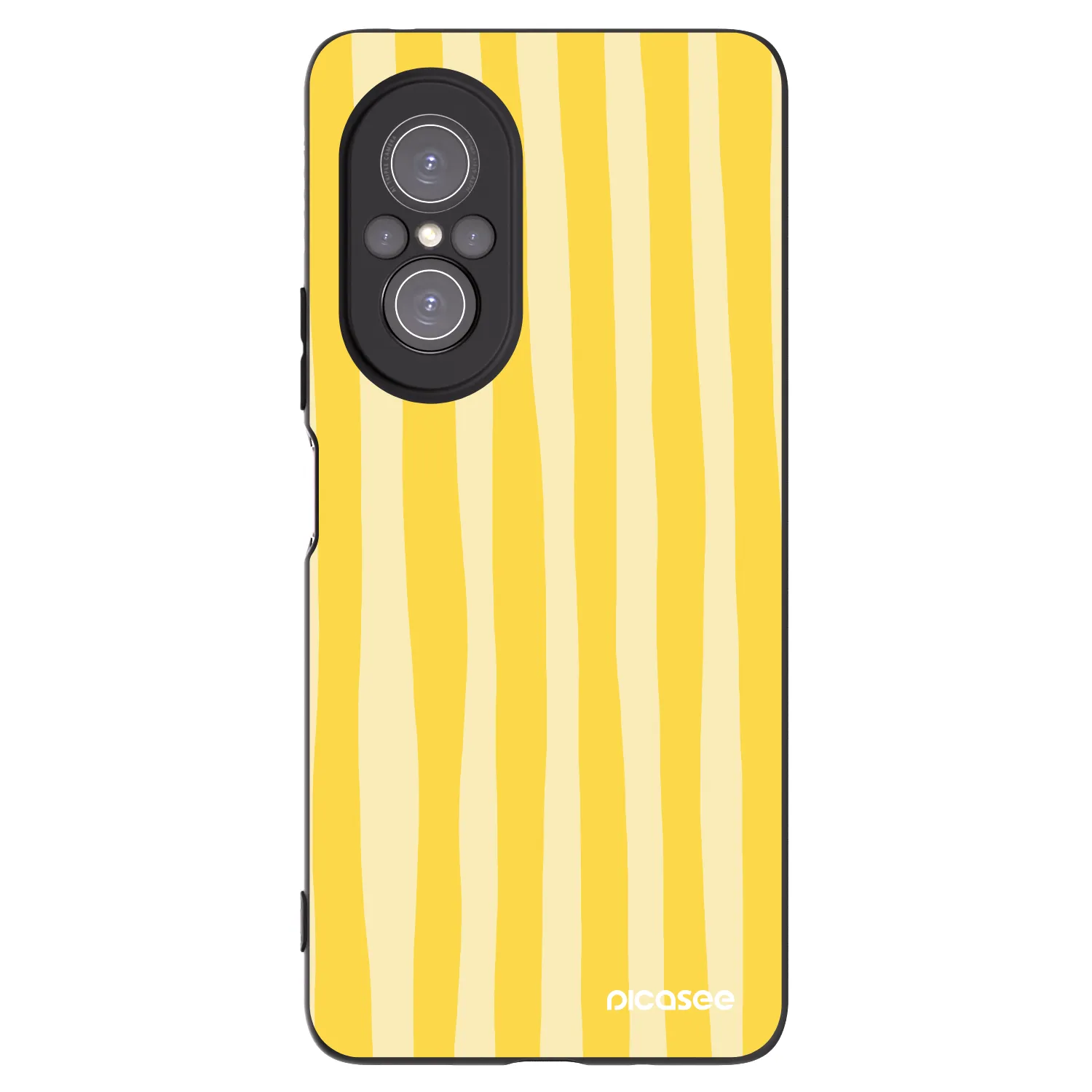 Picasee silikonowe czarne etui na Huawei Nova 9 SE - Lines lemon
