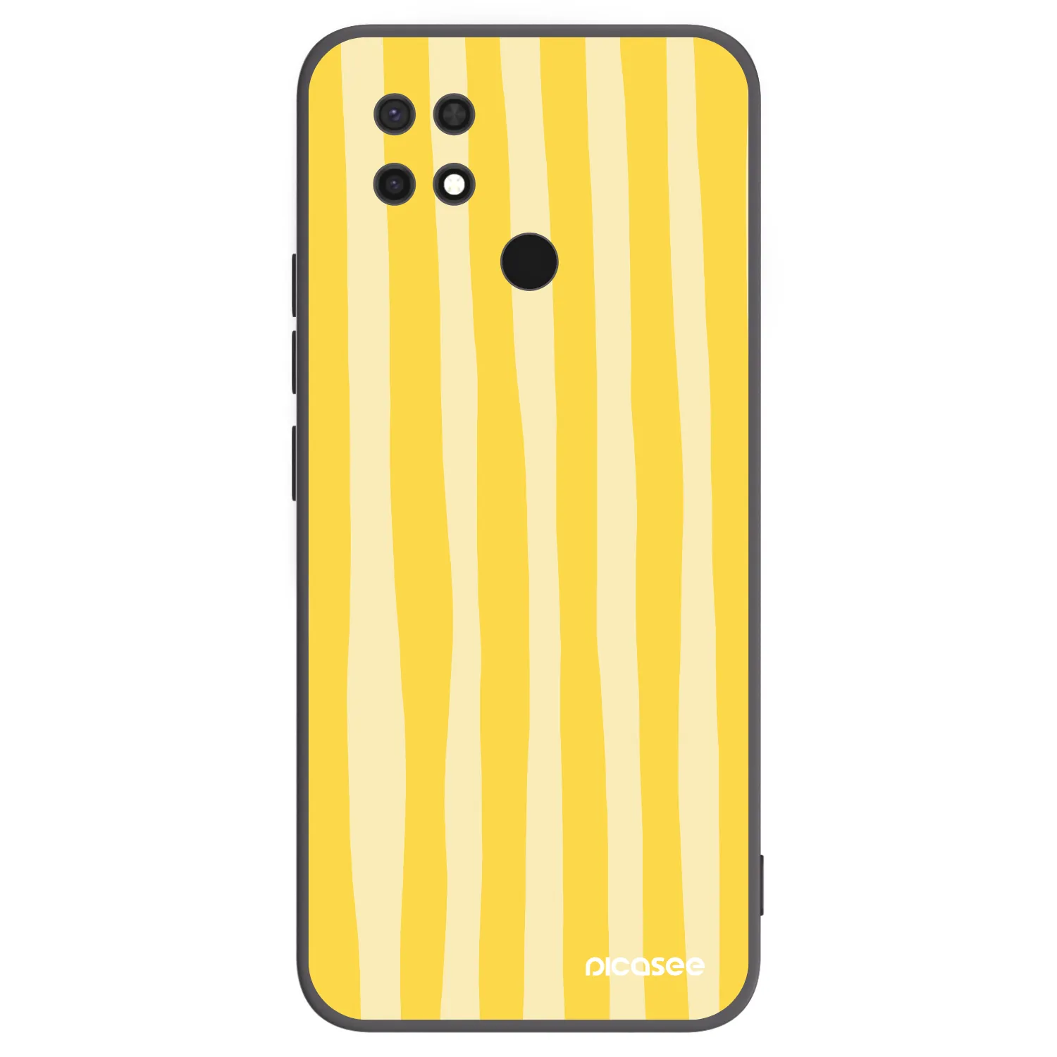 Picasee silikonowe czarne etui na Xiaomi Redmi 10C - Lines lemon