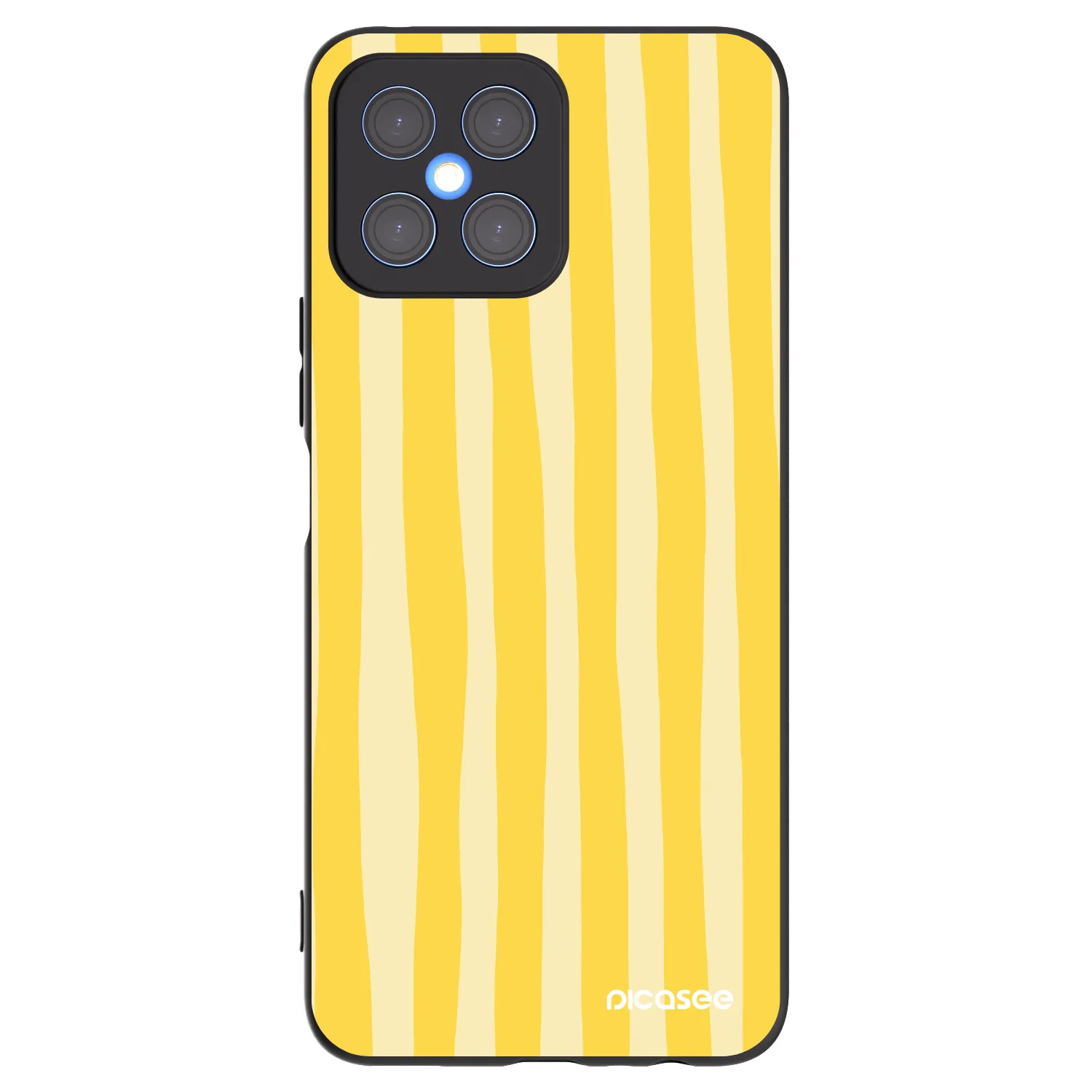 Picasee silikonowe czarne etui na Honor X8 4G - Lines lemon