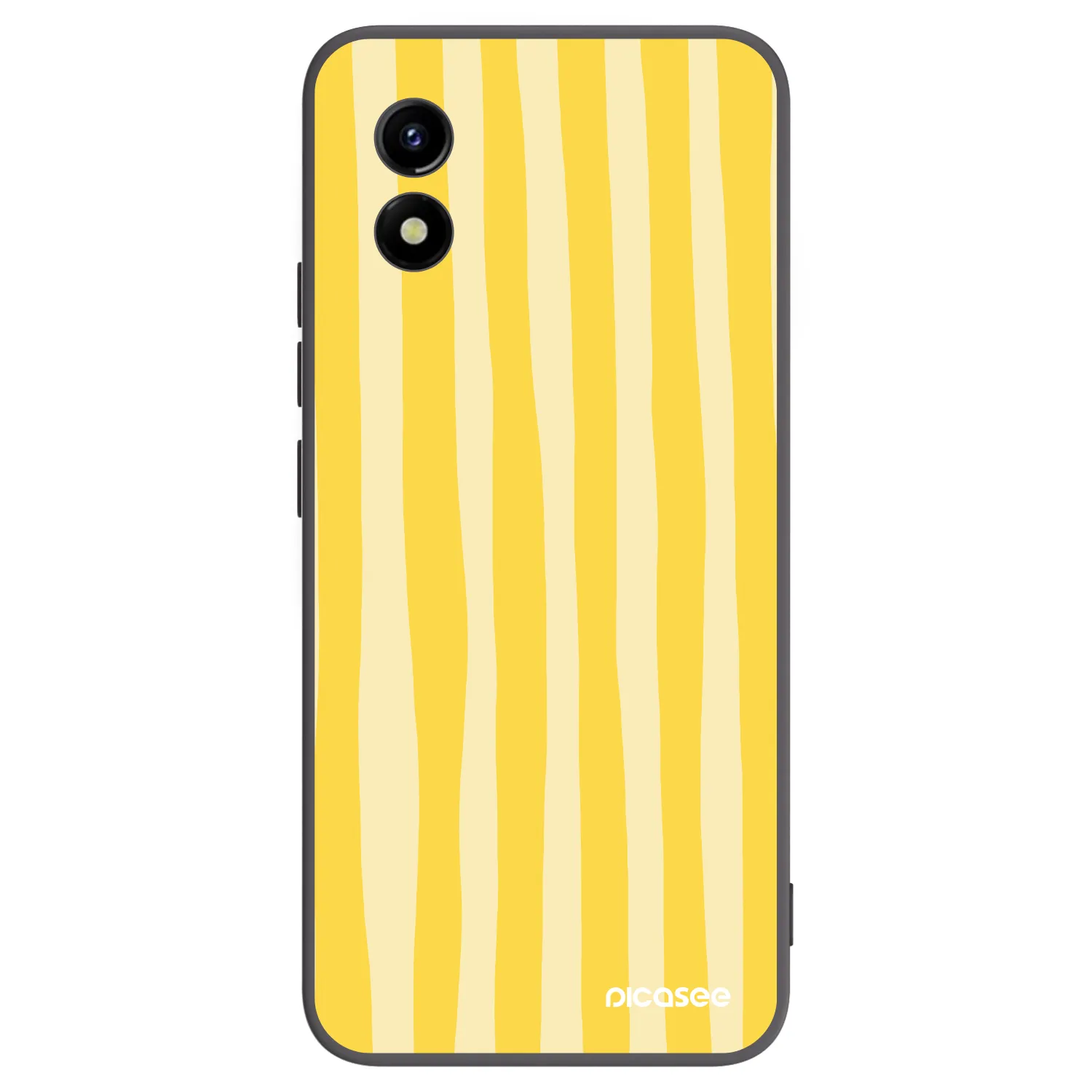 Picasee silikonowe czarne etui na Vivo Y01 - Lines lemon