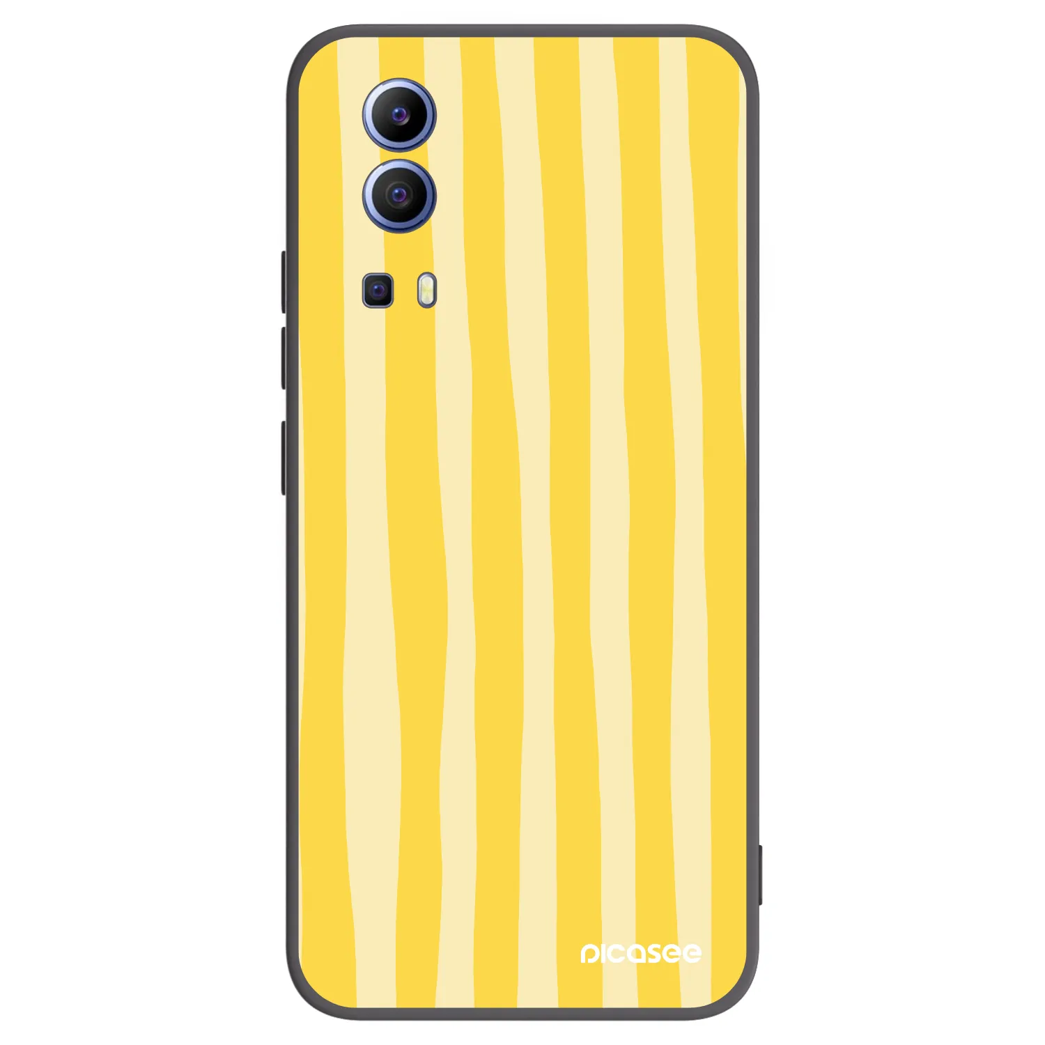 Picasee silikonowe czarne etui na Vivo Y52 5G - Lines lemon