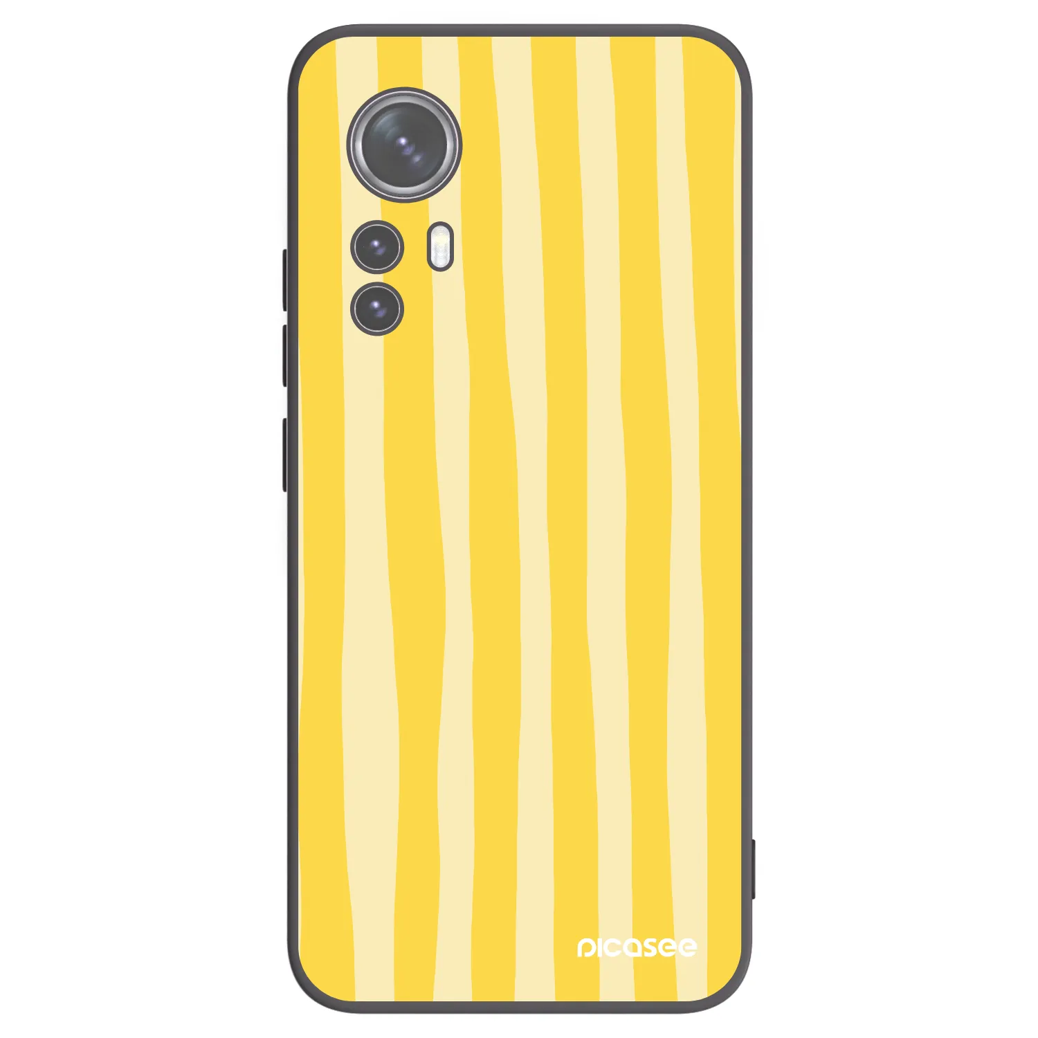 Picasee silikonowe czarne etui na Xiaomi 12X - Lines lemon