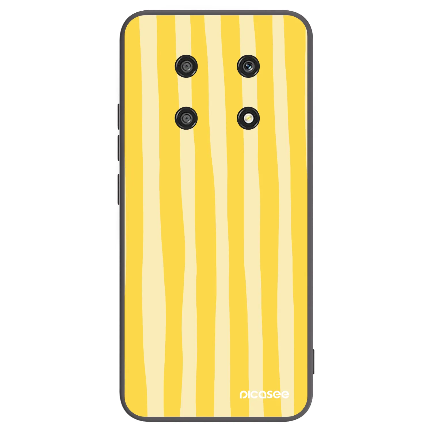 Picasee silikonowe czarne etui na Honor Magic4 Lite 5G - Lines lemon
