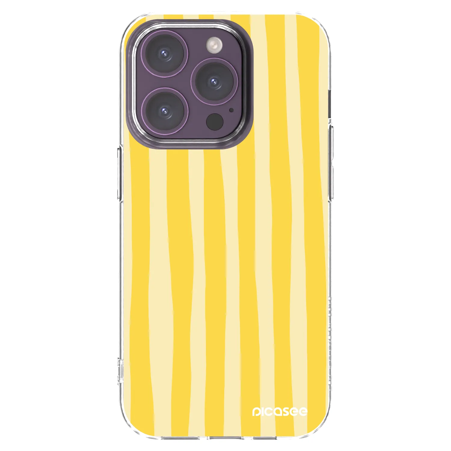 Picasee silikonowe przeźroczyste etui na Apple iPhone 14 Pro - Lines lemon