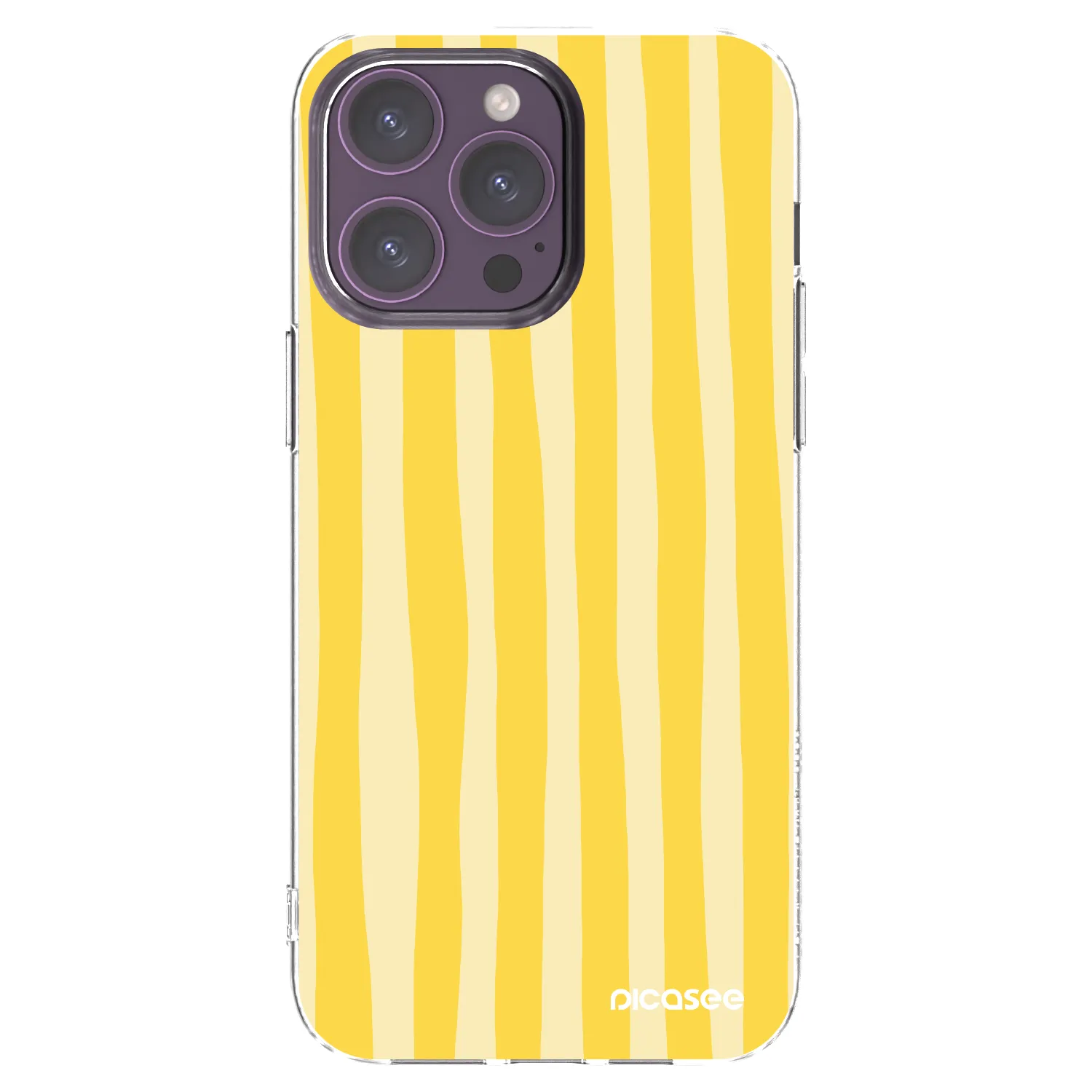 Picasee silikonowe przeźroczyste etui na Apple iPhone 14 Pro Max - Lines lemon
