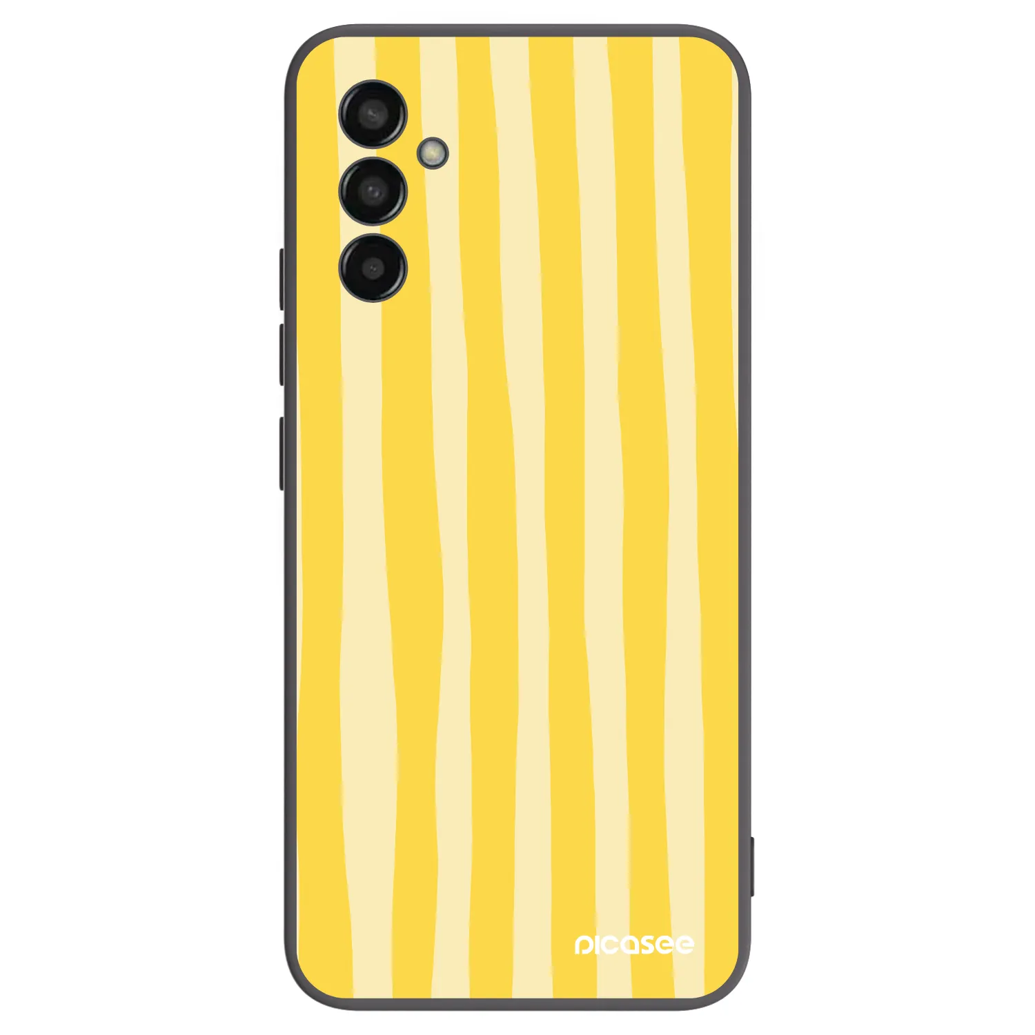 Picasee silikonowe czarne etui na Samsung Galaxy M13 M135F - Lines lemon