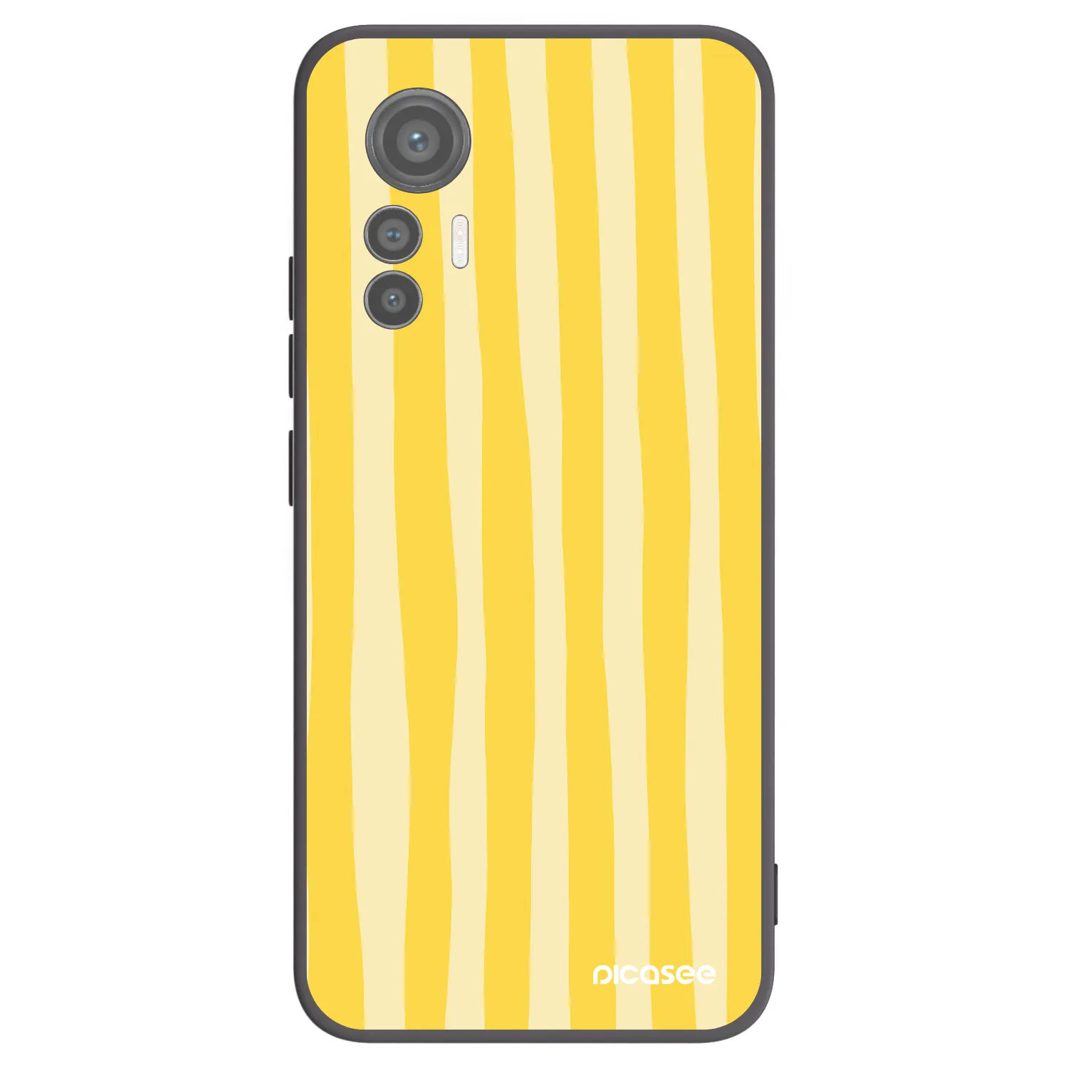 Picasee silikonowe czarne etui na Xiaomi 12 Lite - Lines lemon