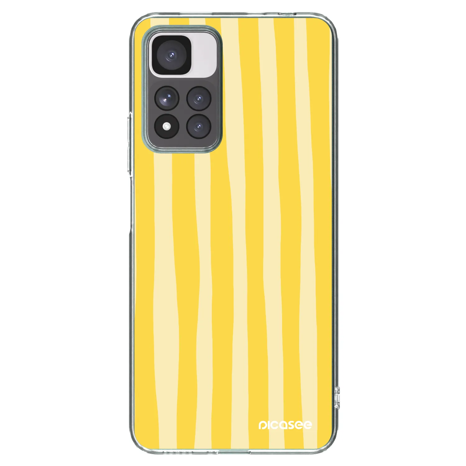 Picasee silikonowe przeźroczyste etui na Xiaomi Redmi Note 11 Pro+ 5G - Lines lemon