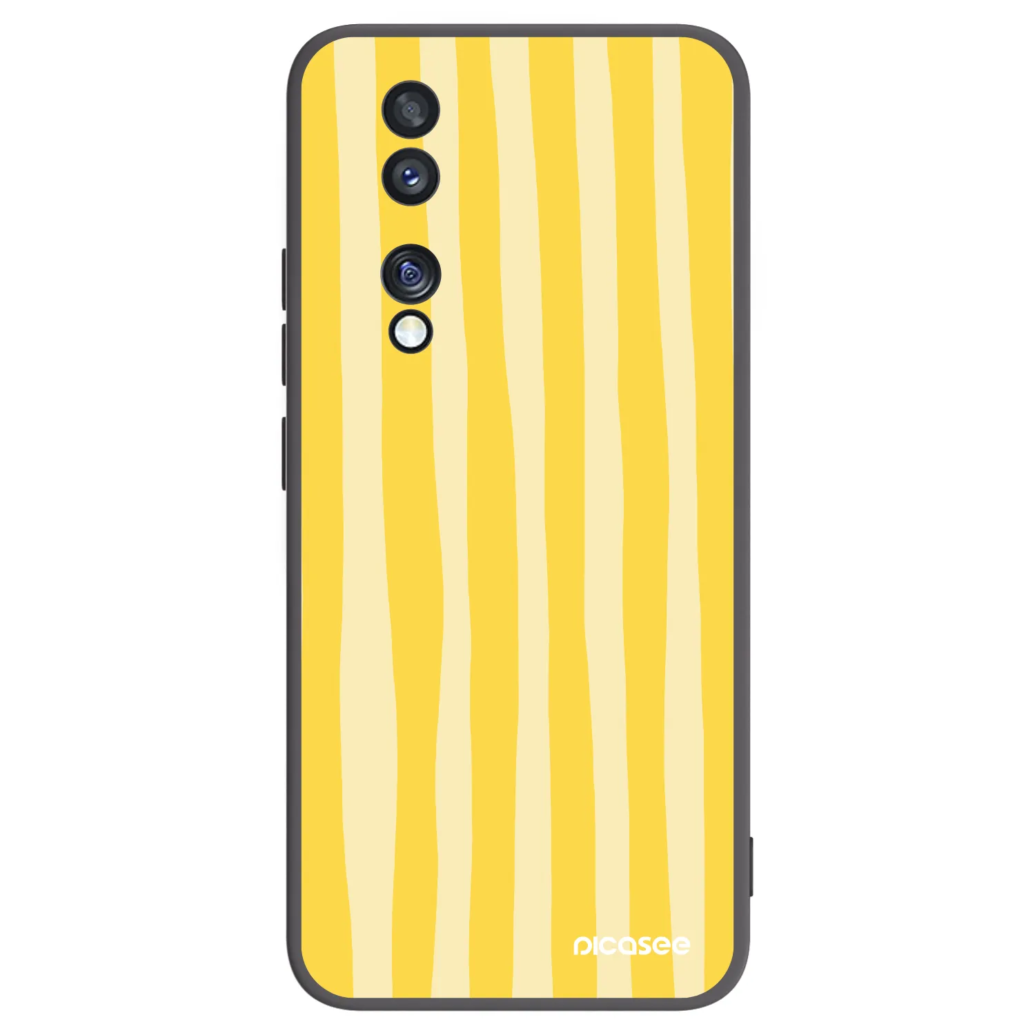Picasee silikonowe czarne etui na Honor 70 - Lines lemon