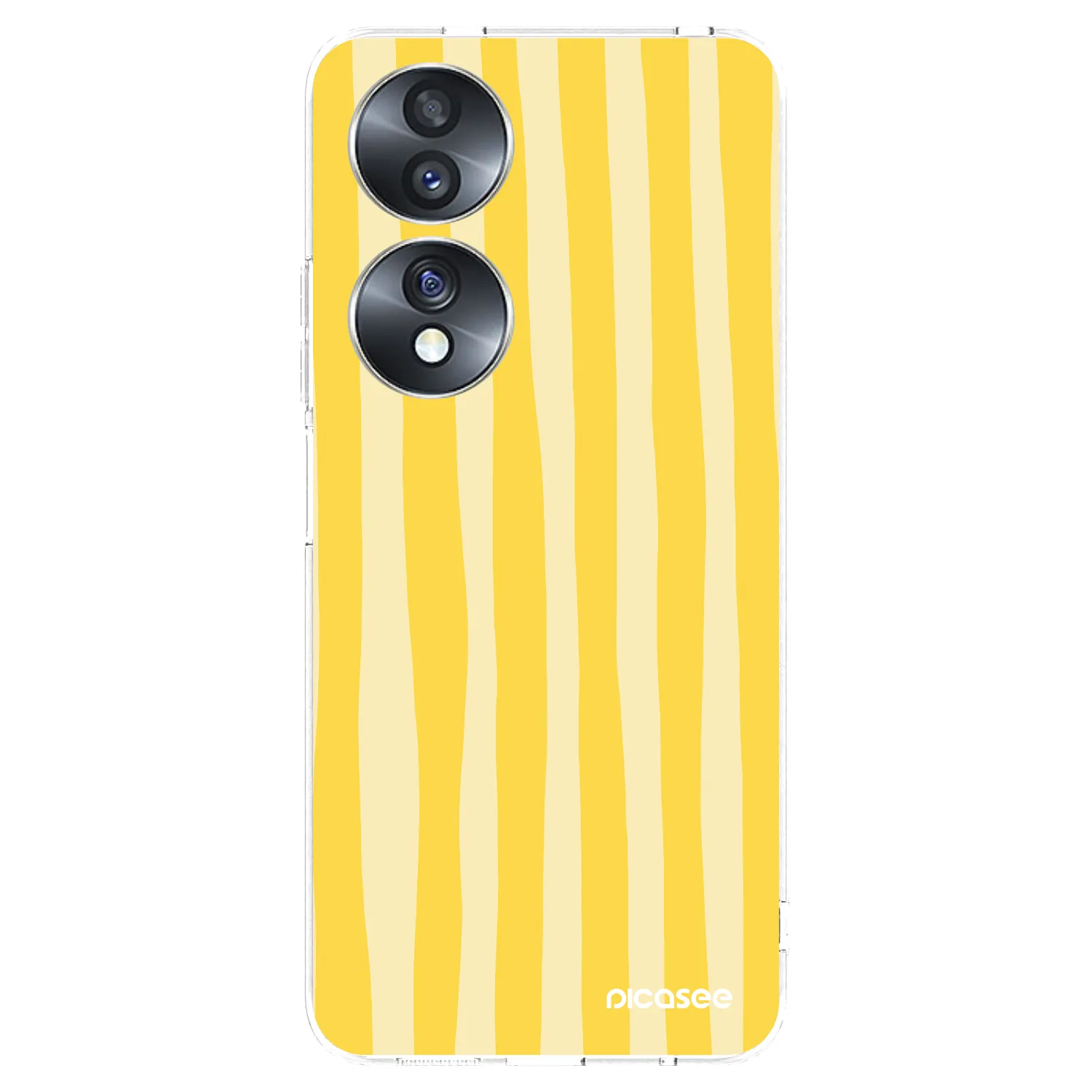 Picasee silikonowe przeźroczyste etui na Honor 70 - Lines lemon