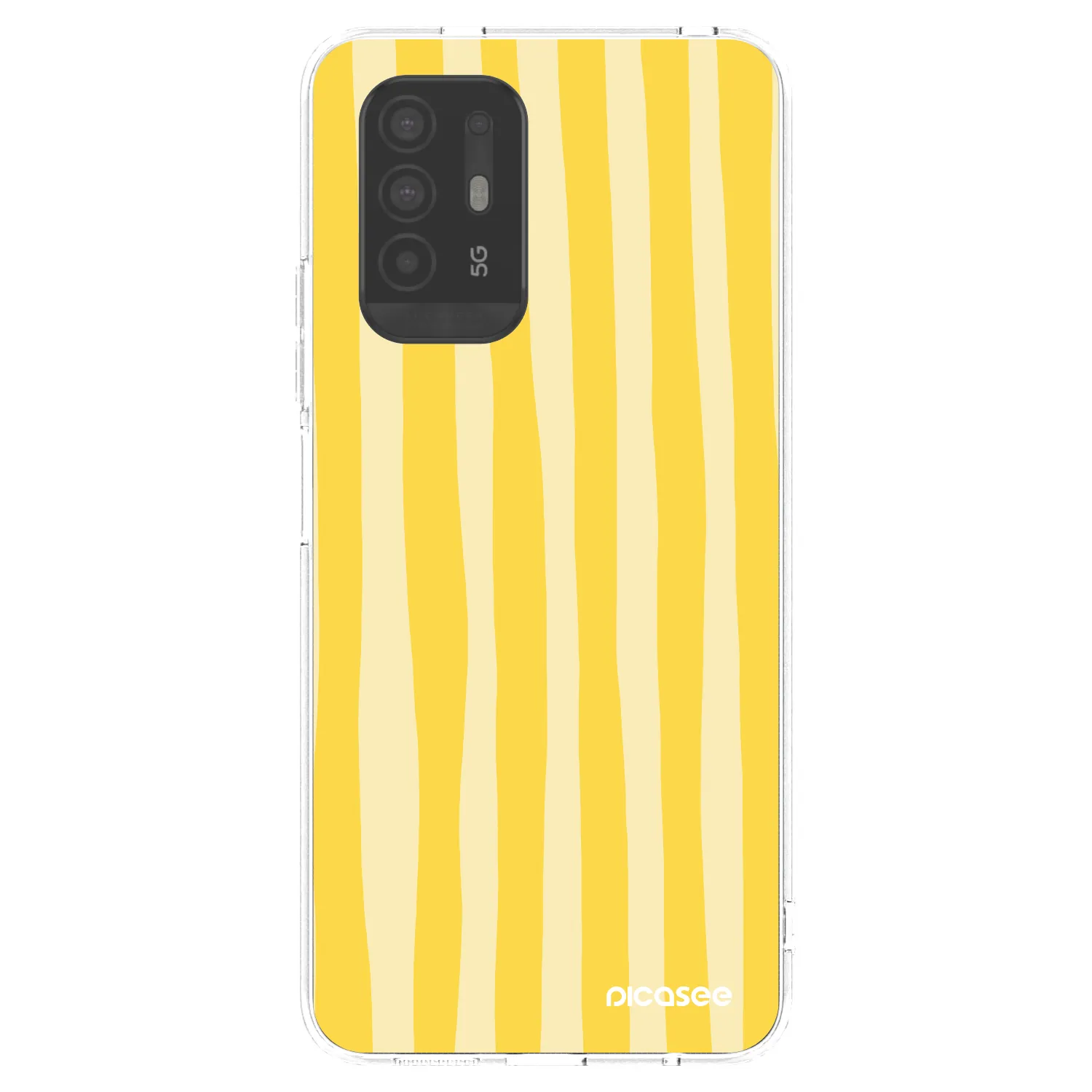 Picasee silikonowe przeźroczyste etui na OPPO A94 5G - Lines lemon