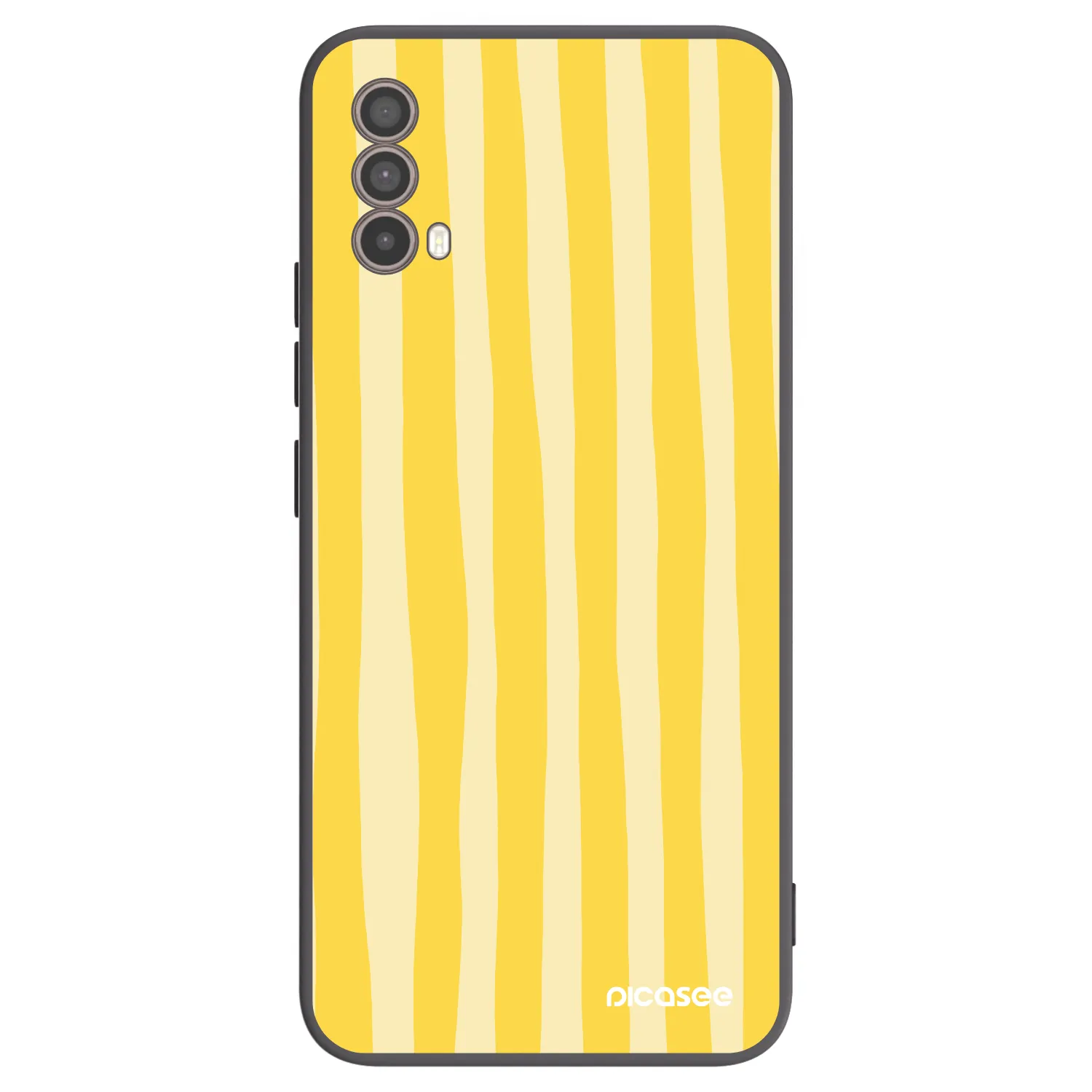 Picasee silikonowe czarne etui na Motorola Moto E40 - Lines lemon