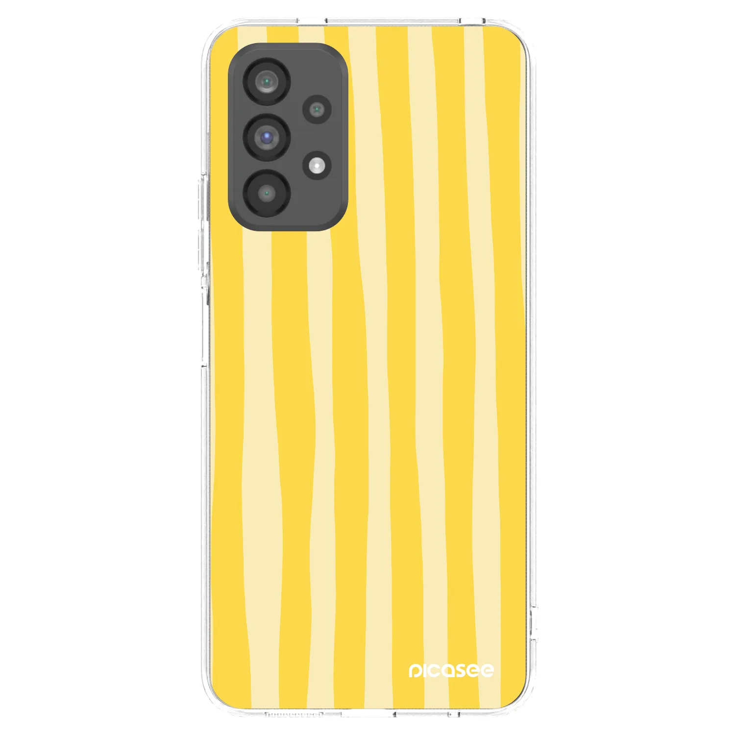 Picasee silikonowe przeźroczyste etui na Samsung Galaxy A73 5G - Lines lemon